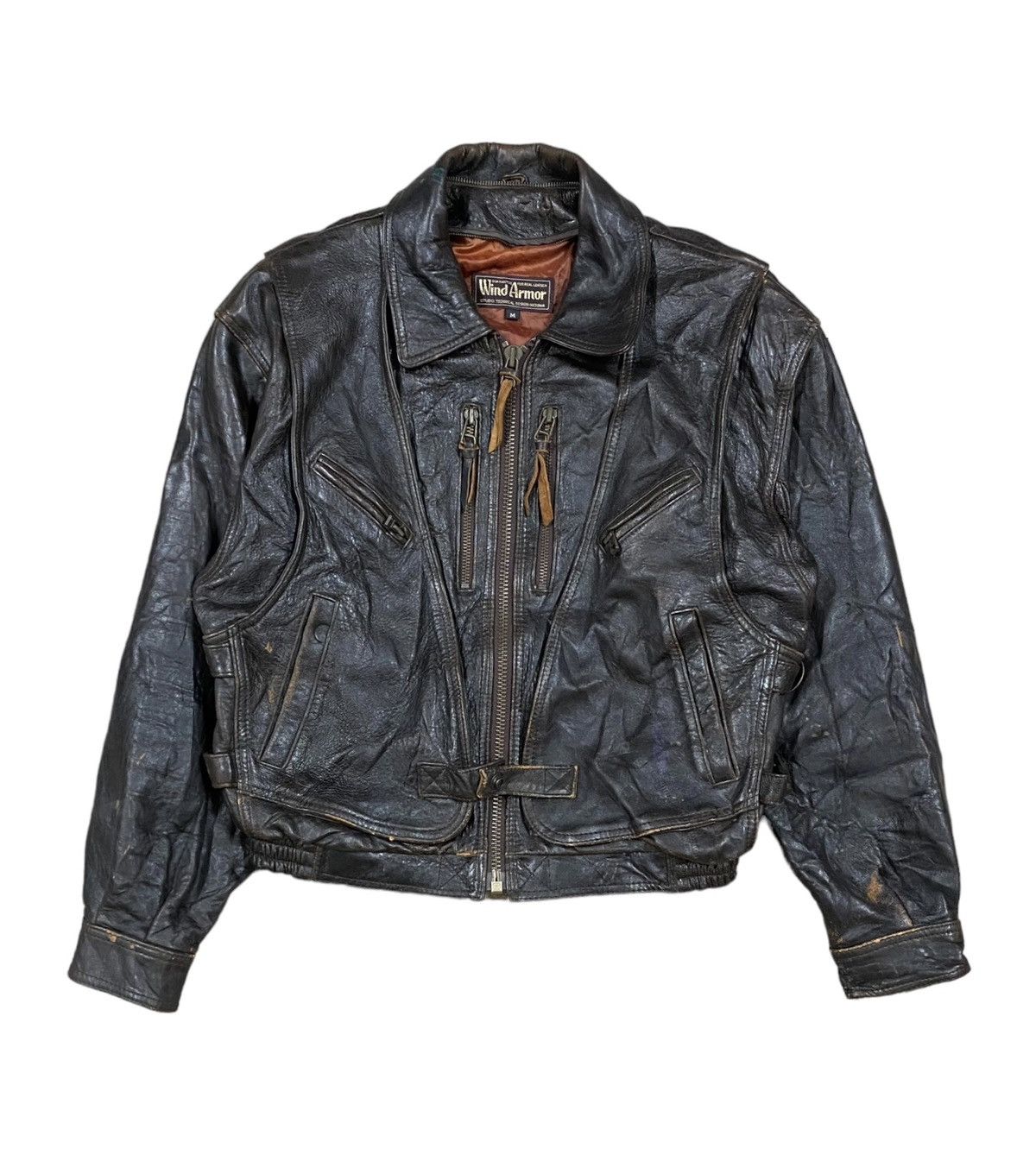 Vintage Vtg🔥Wind Armor True Leather Jacket Rockabilly Fashion Style Size US M / EU 48-50 / 2 - 2 Thumbnail