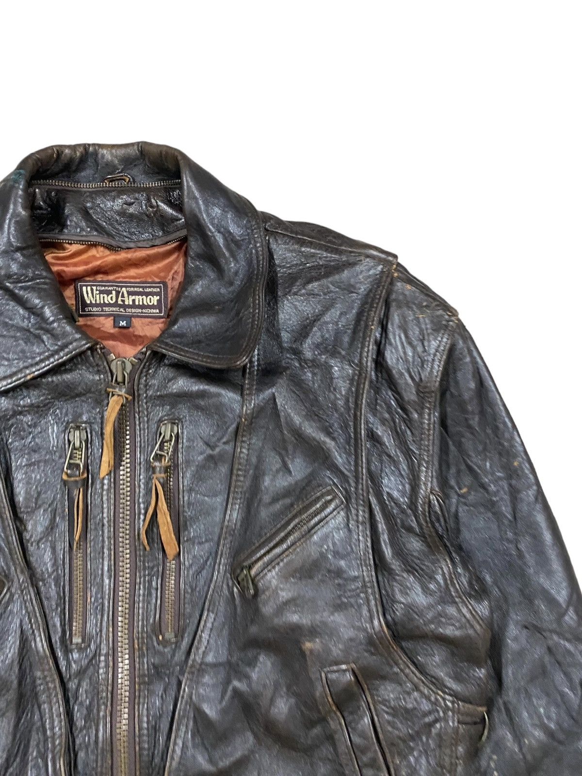 Vintage Vtg🔥Wind Armor True Leather Jacket Rockabilly Fashion Style Size US M / EU 48-50 / 2 - 7 Thumbnail