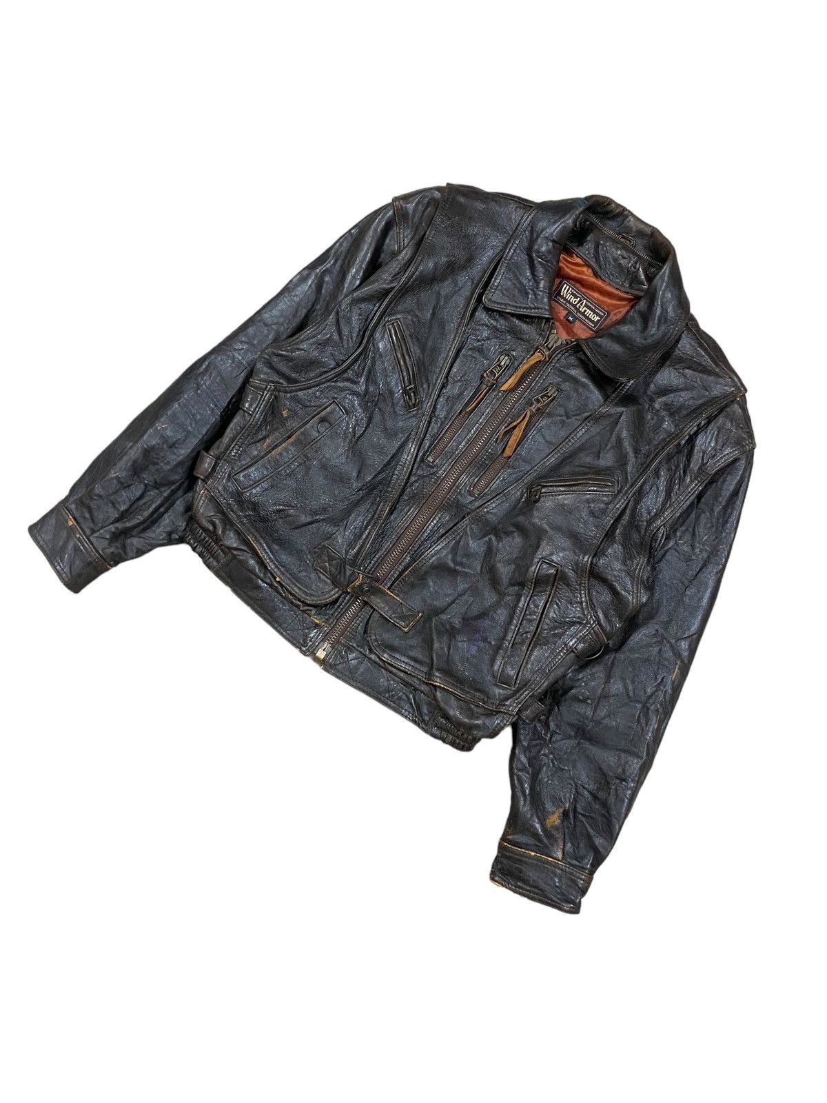 Vintage Vtg🔥Wind Armor True Leather Jacket Rockabilly Fashion Style Size US M / EU 48-50 / 2 - 11 Thumbnail