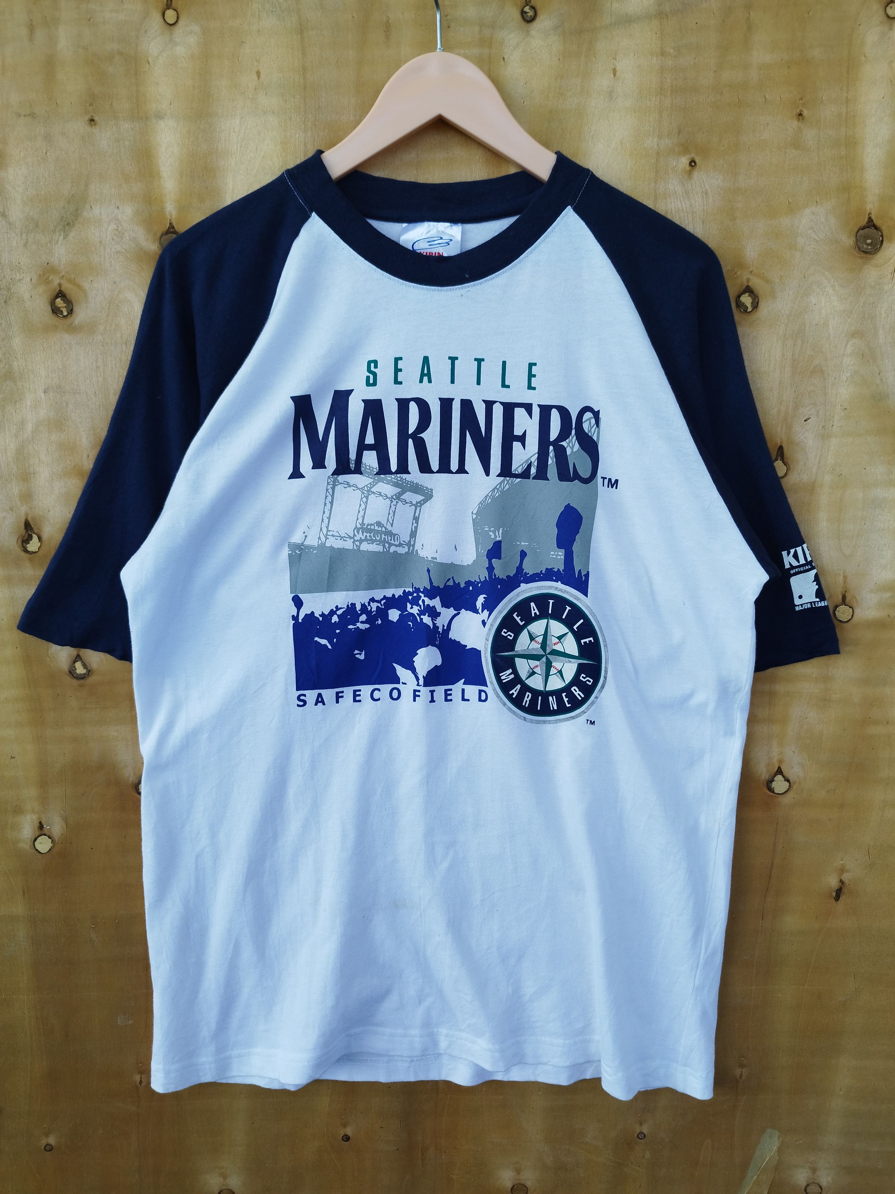MLB × Majestic Seatle Mariners t shirt raglan Kirin Japan Size US L / EU 52-54 / 3 - 4 Thumbnail