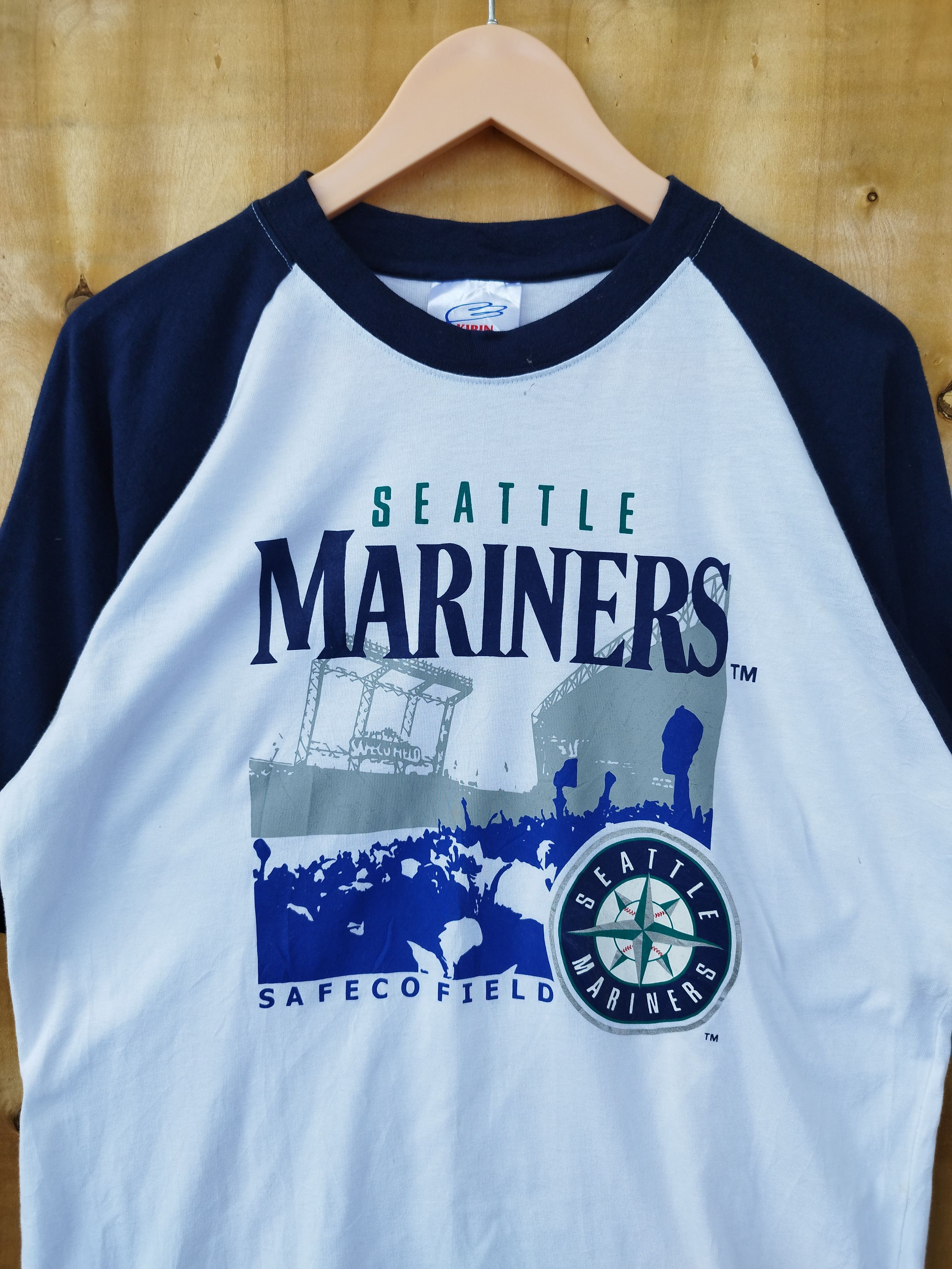 MLB × Majestic Seatle Mariners t shirt raglan Kirin Japan Size US L / EU 52-54 / 3 - 2 Thumbnail
