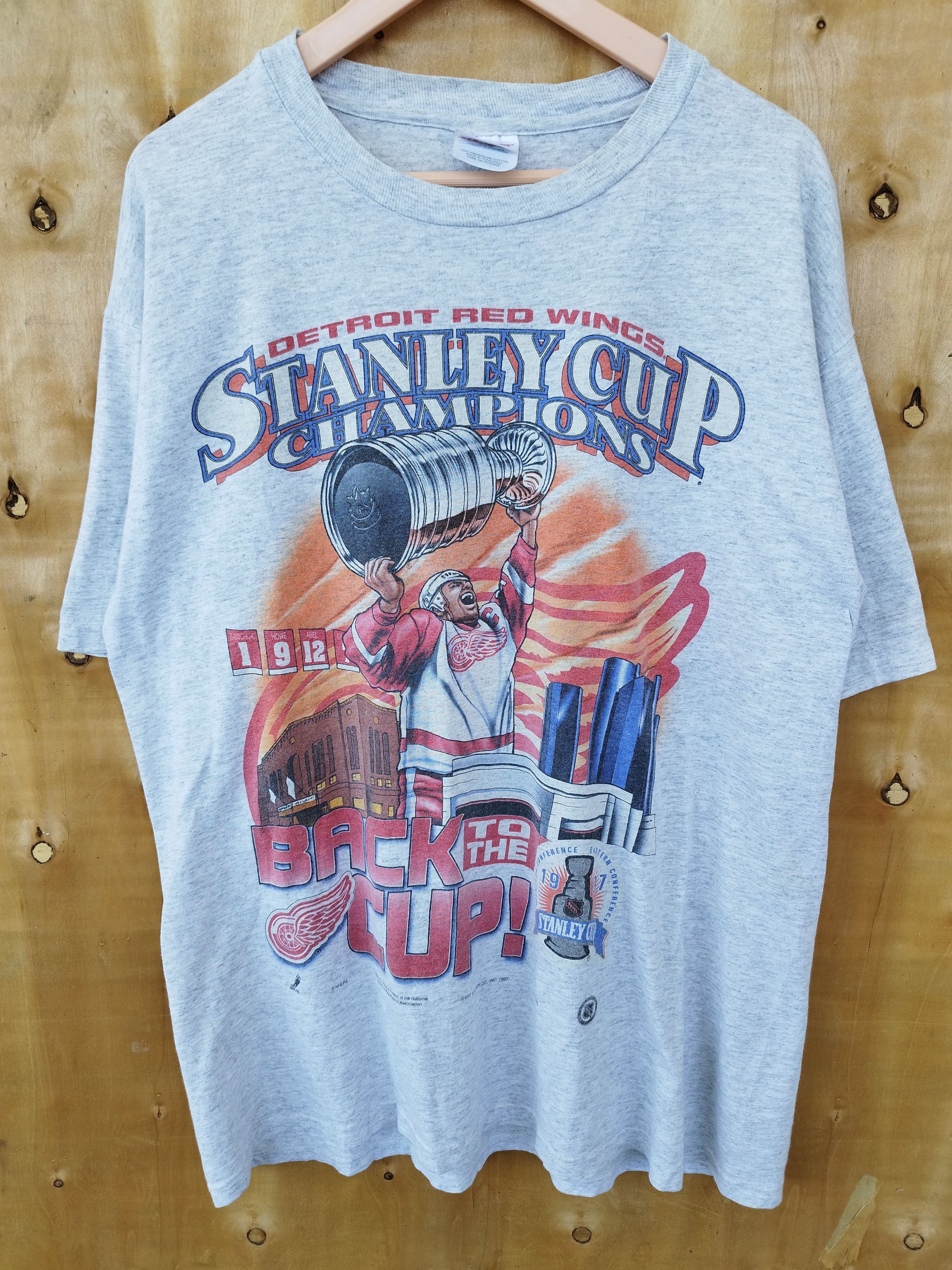 NHL 🔥 Vintage Detroit Red wings t shirt Stanley Cup Champion Size US L / EU 52-54 / 3 - 3 Thumbnail