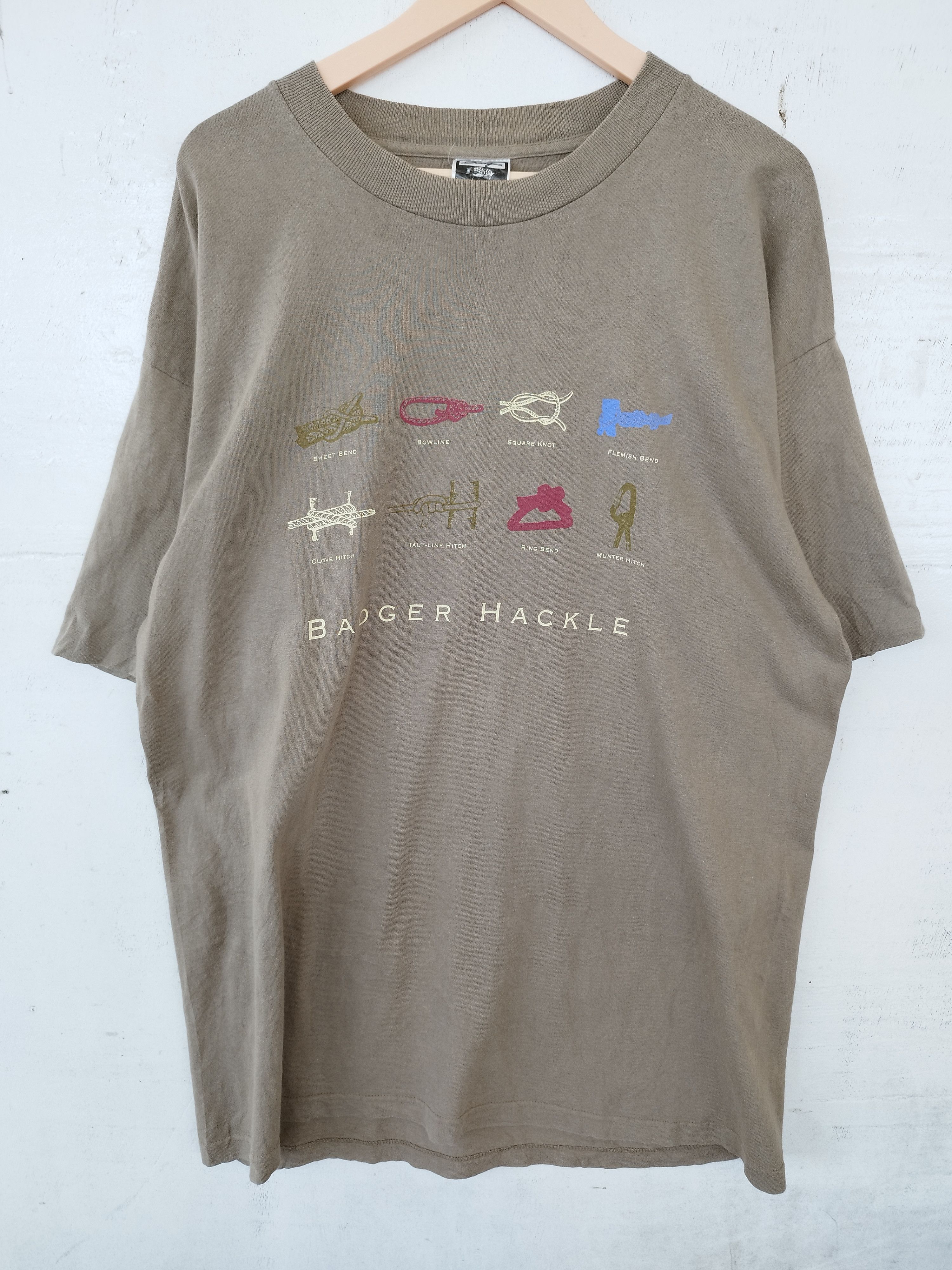 Vintage 🔥 Vintage Badger Hackle t shirt fishing brand made in usa Size US XL / EU 56 / 4 - 1 Thumbnail