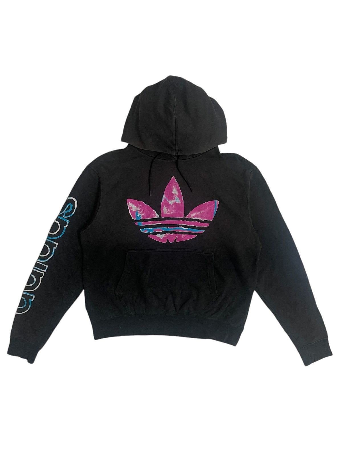 Adidas Hypebeast Streetwear Adidas Big Trefoil Centre Logo Human Race Style Faded hoodie Grailed