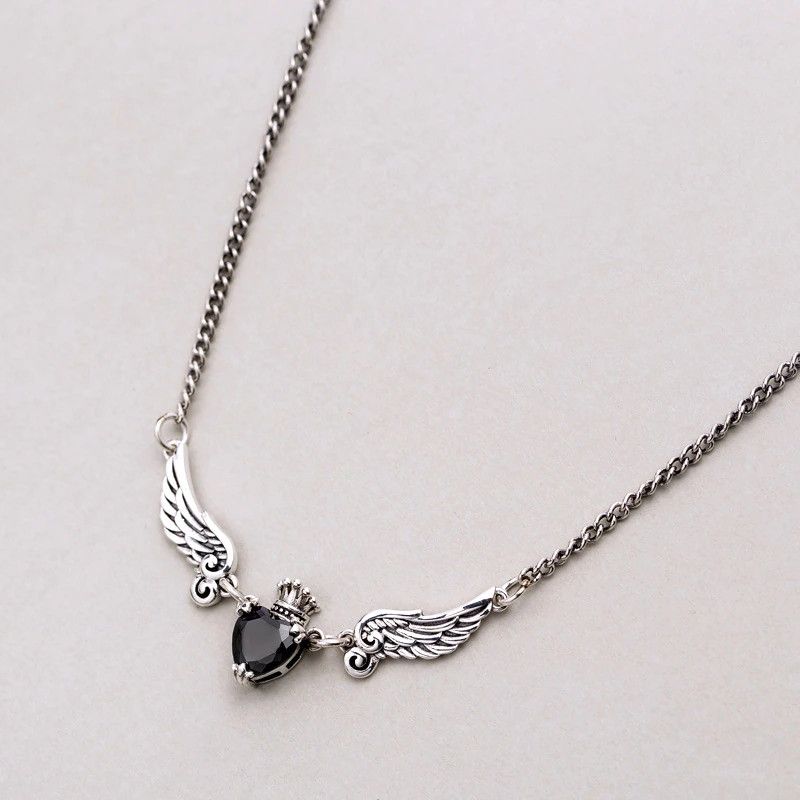 Jewelry Angel Wings Heart Necklace Size ONE SIZE - 4 Thumbnail