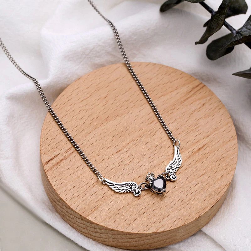 Jewelry Angel Wings Heart Necklace Size ONE SIZE - 1 Thumbnail