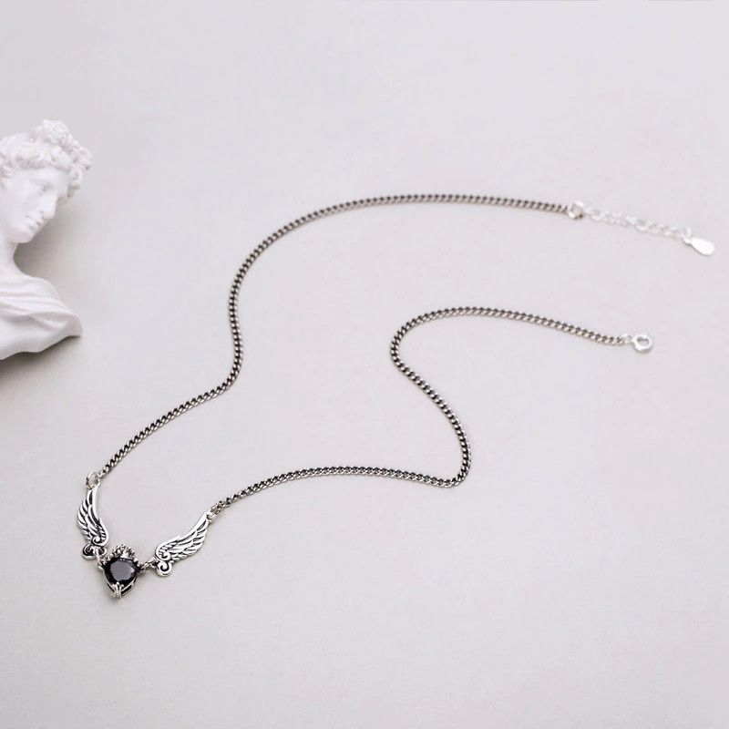 Jewelry Angel Wings Heart Necklace Size ONE SIZE - 2 Thumbnail