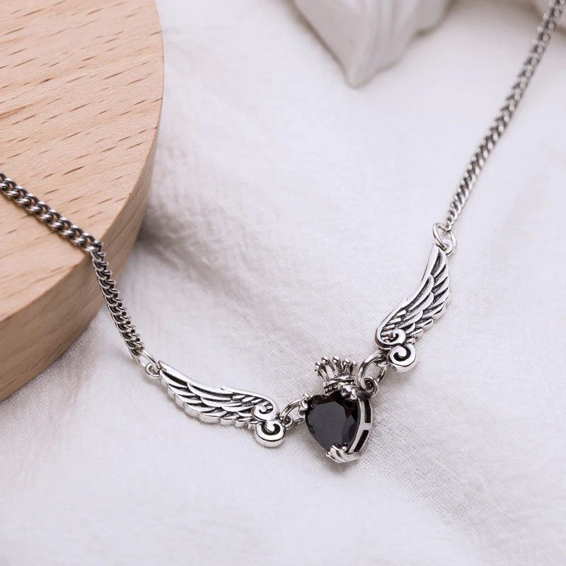 Jewelry Angel Wings Heart Necklace Size ONE SIZE - 3 Thumbnail