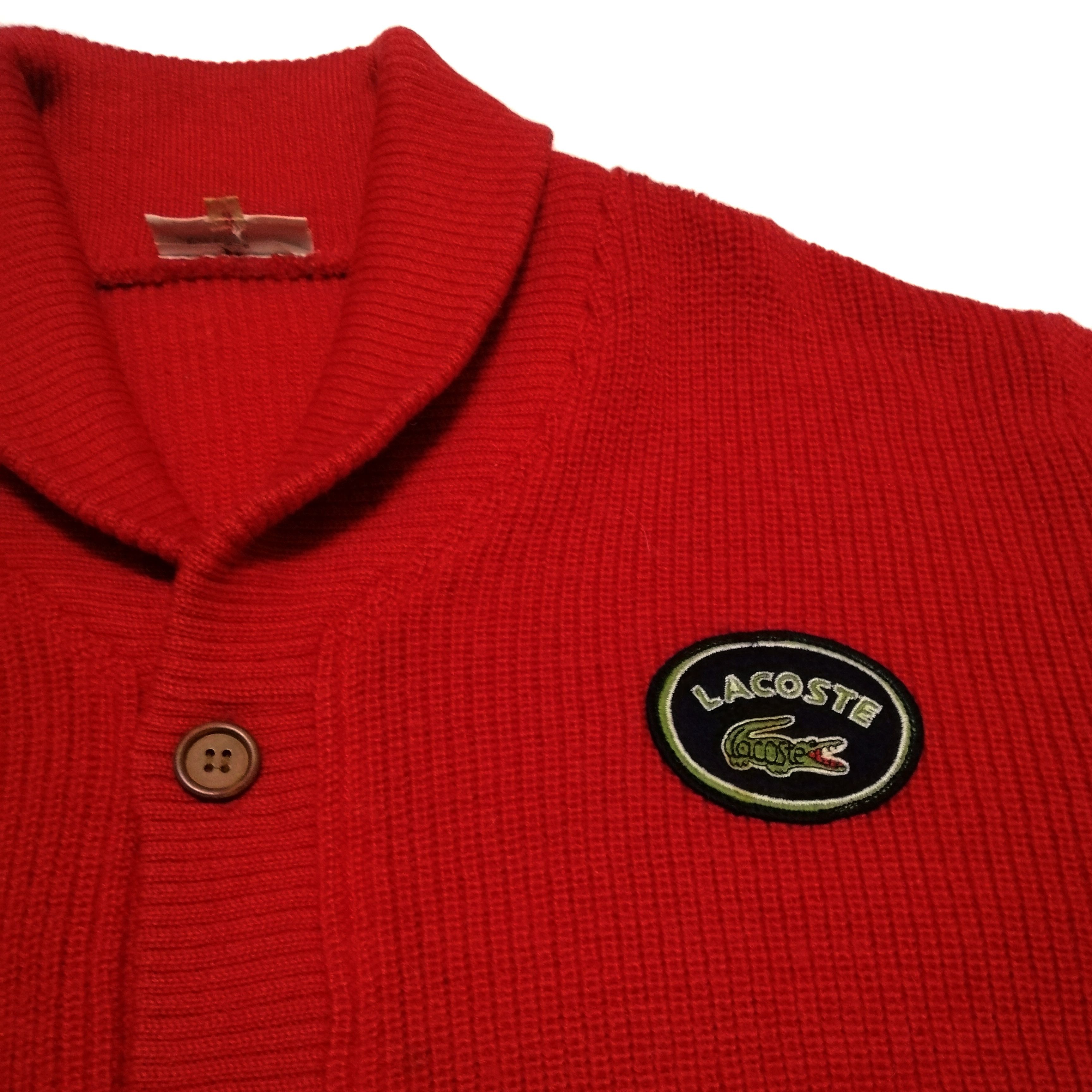 Lacoste × Vintage 🔥Vintage LACOSTE shawl collar sweater Size US L / EU 52-54 / 3 - 2 Thumbnail