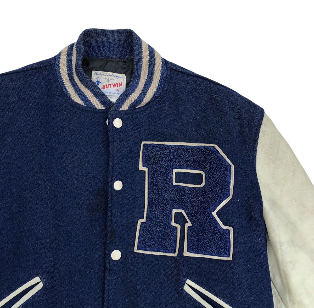 Vintage 🔥Vintage 60s Butwin Wool Leather Letterman Varsity Jacket Size US M / EU 48-50 / 2 - 6 Thumbnail