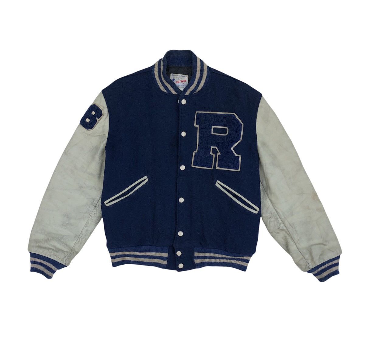 Vintage 🔥Vintage 60s Butwin Wool Leather Letterman Varsity Jacket Size US M / EU 48-50 / 2 - 4 Thumbnail