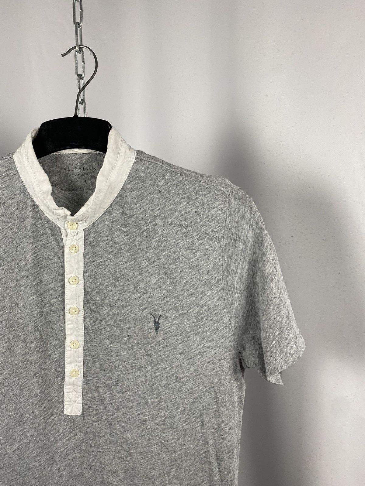 Allsaints Allsaints gray polo T-shirts streetwear size M Size US S / EU 44-46 / 1 - 2 Thumbnail