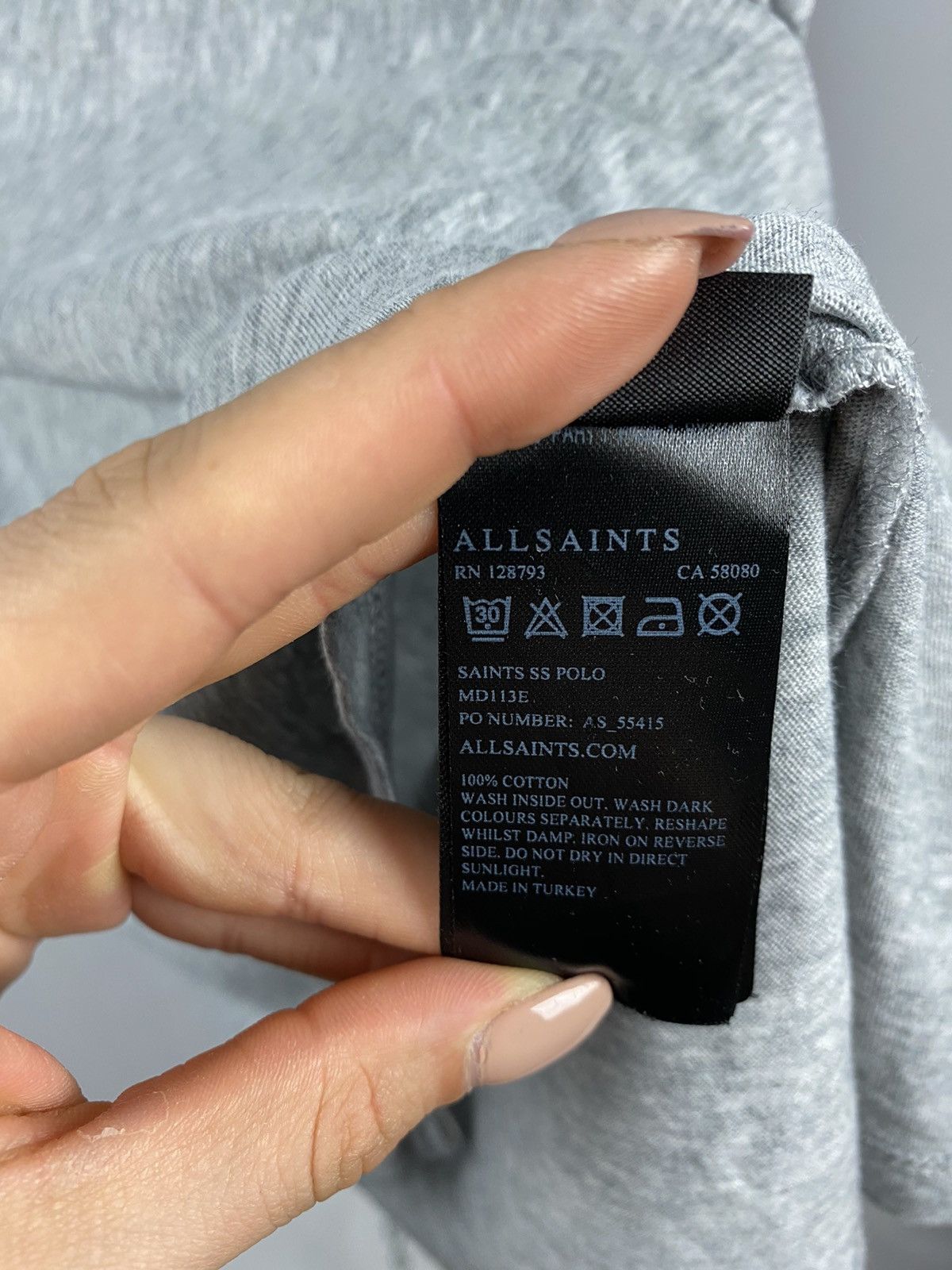 Allsaints Allsaints gray polo T-shirts streetwear size M Size US S / EU 44-46 / 1 - 5 Thumbnail