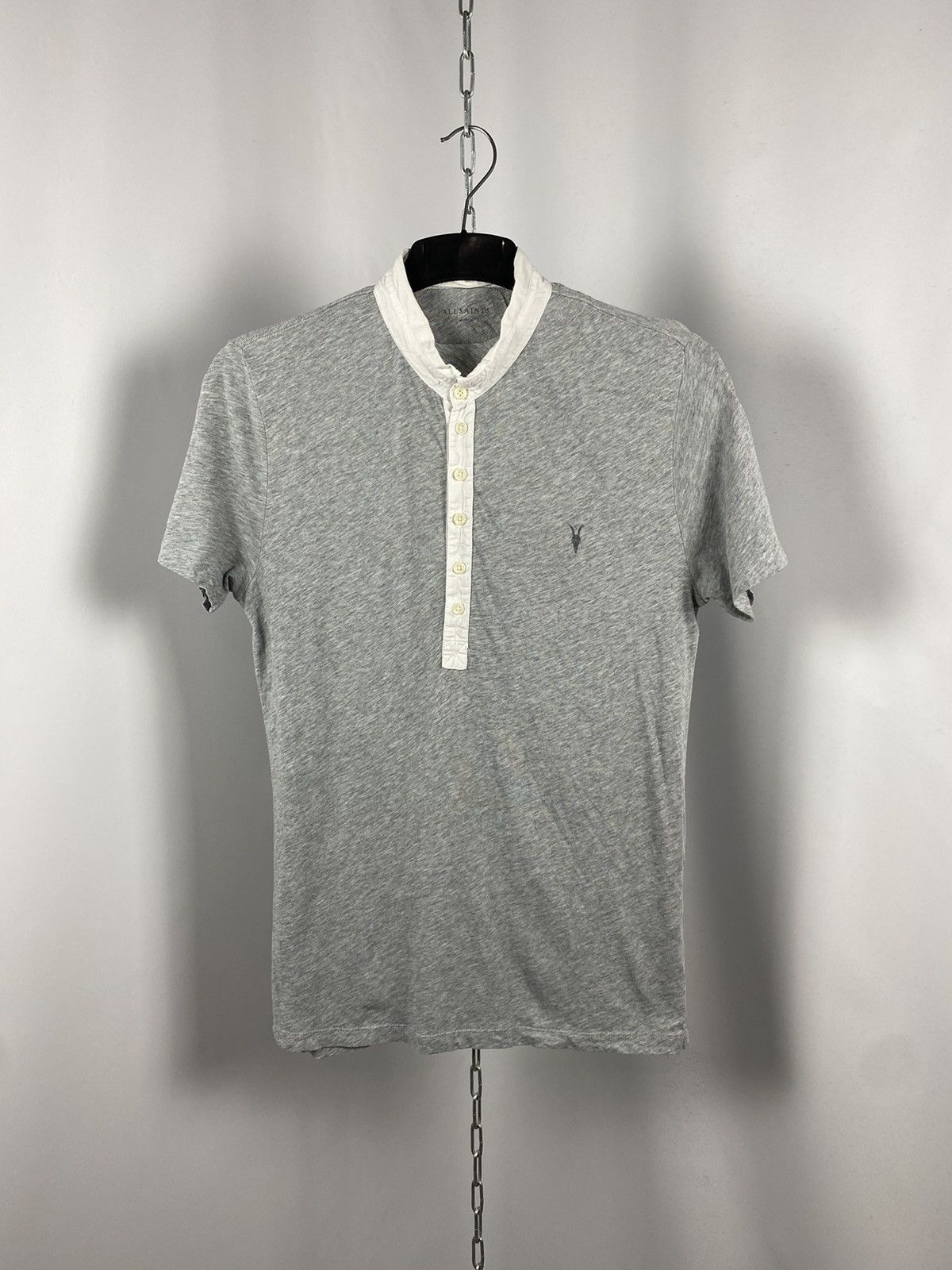Allsaints Allsaints gray polo T-shirts streetwear size M Size US S / EU 44-46 / 1 - 1 Thumbnail
