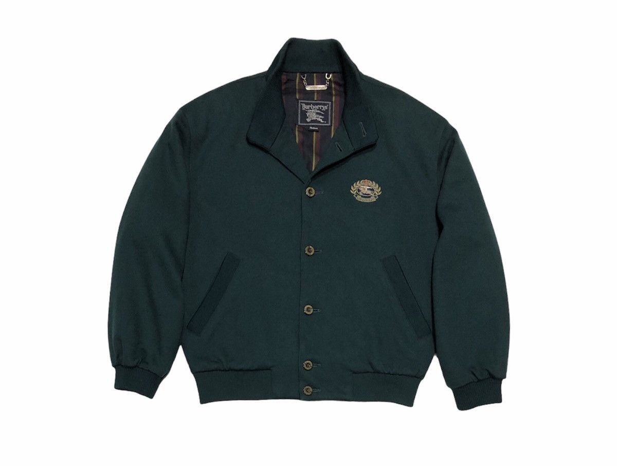 Burberry 🔥Vintage 90s Burberrys Botton Up Wool Bomber Jacket Size US M / EU 48-50 / 2 - 6 Thumbnail