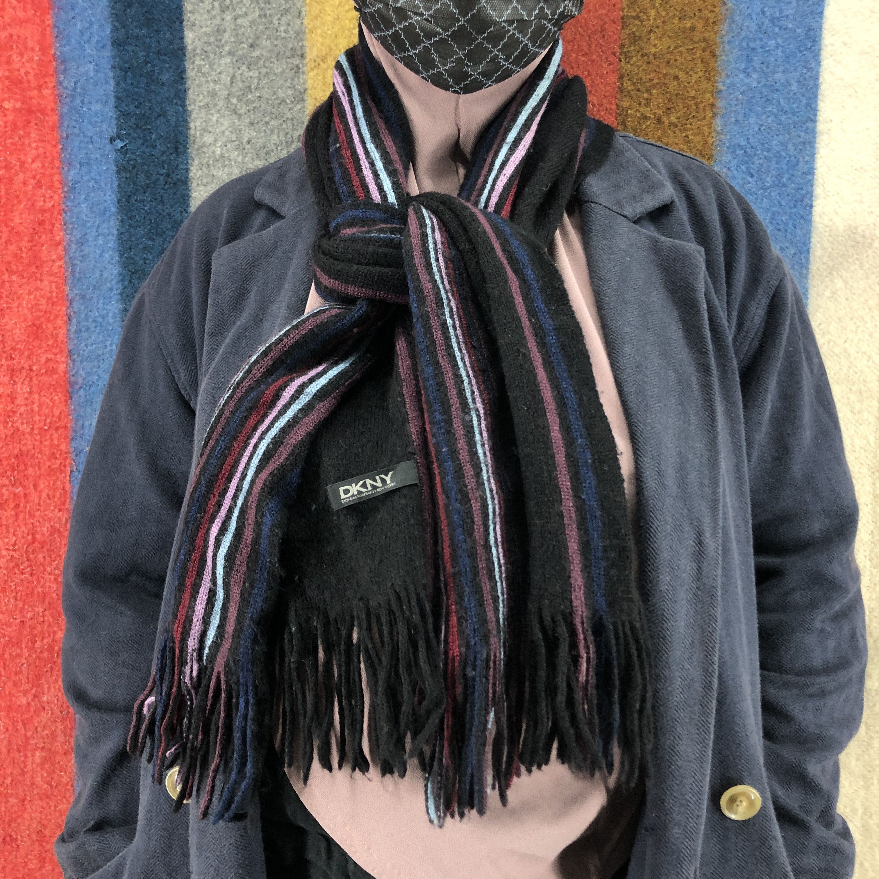 DKNY DKNY Stripe Muffler Scarf #0742/AF Size ONE SIZE - 2 Thumbnail