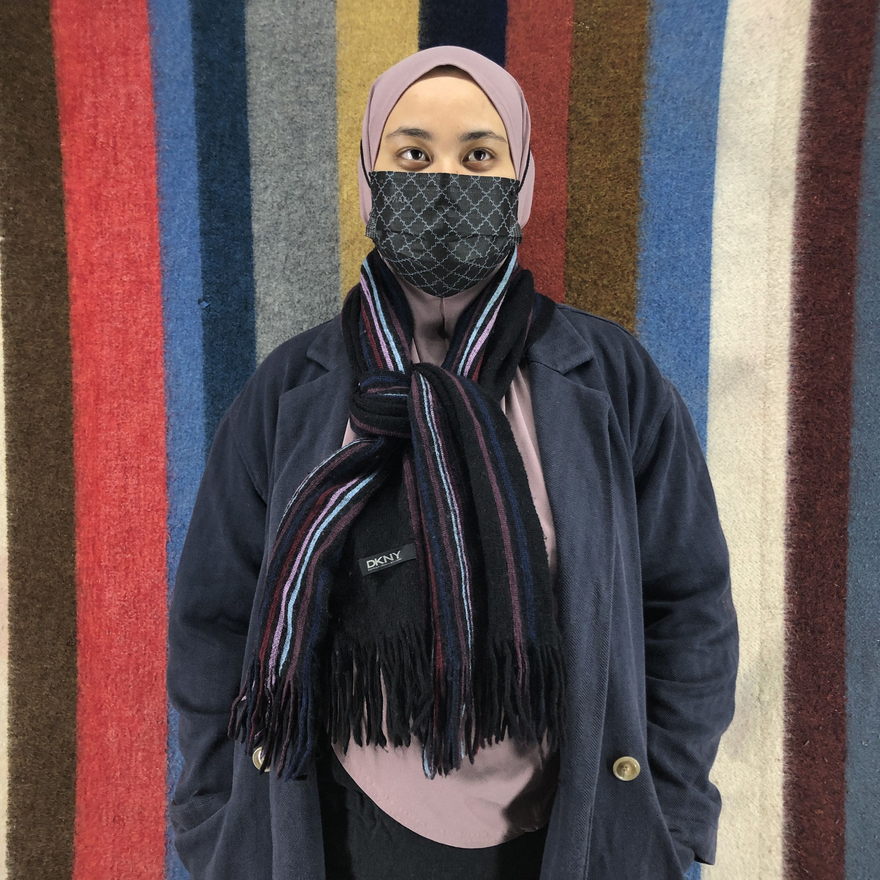 DKNY DKNY Stripe Muffler Scarf #0742/AF Size ONE SIZE - 1 Thumbnail