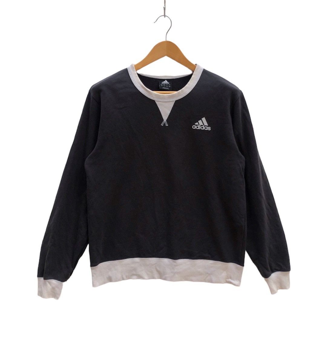 image of Adidas Three Stripe Crew Neck Sweatshirt 0889-29 in Black, Men's (Size Medium)