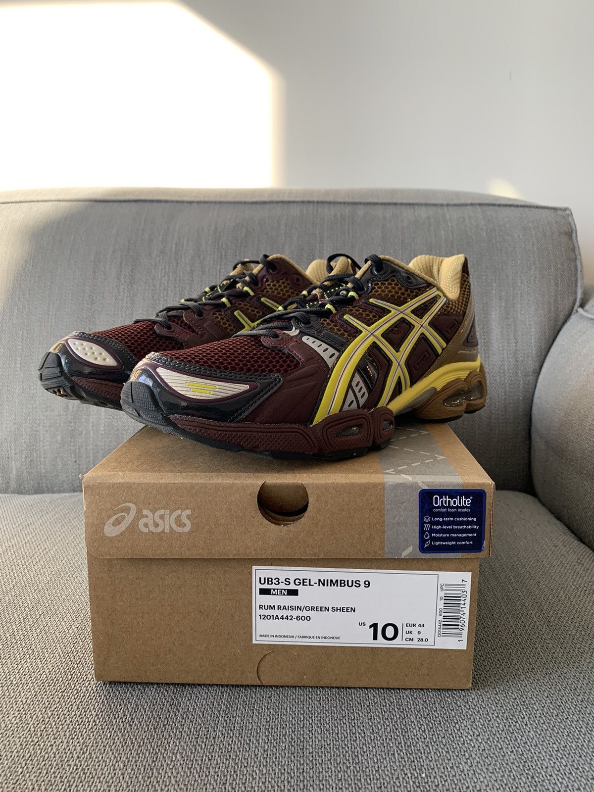 image of Asics Ub3-S Gel-Nimbus 9 Rum Raisin Shoes, Men's (Size 10)