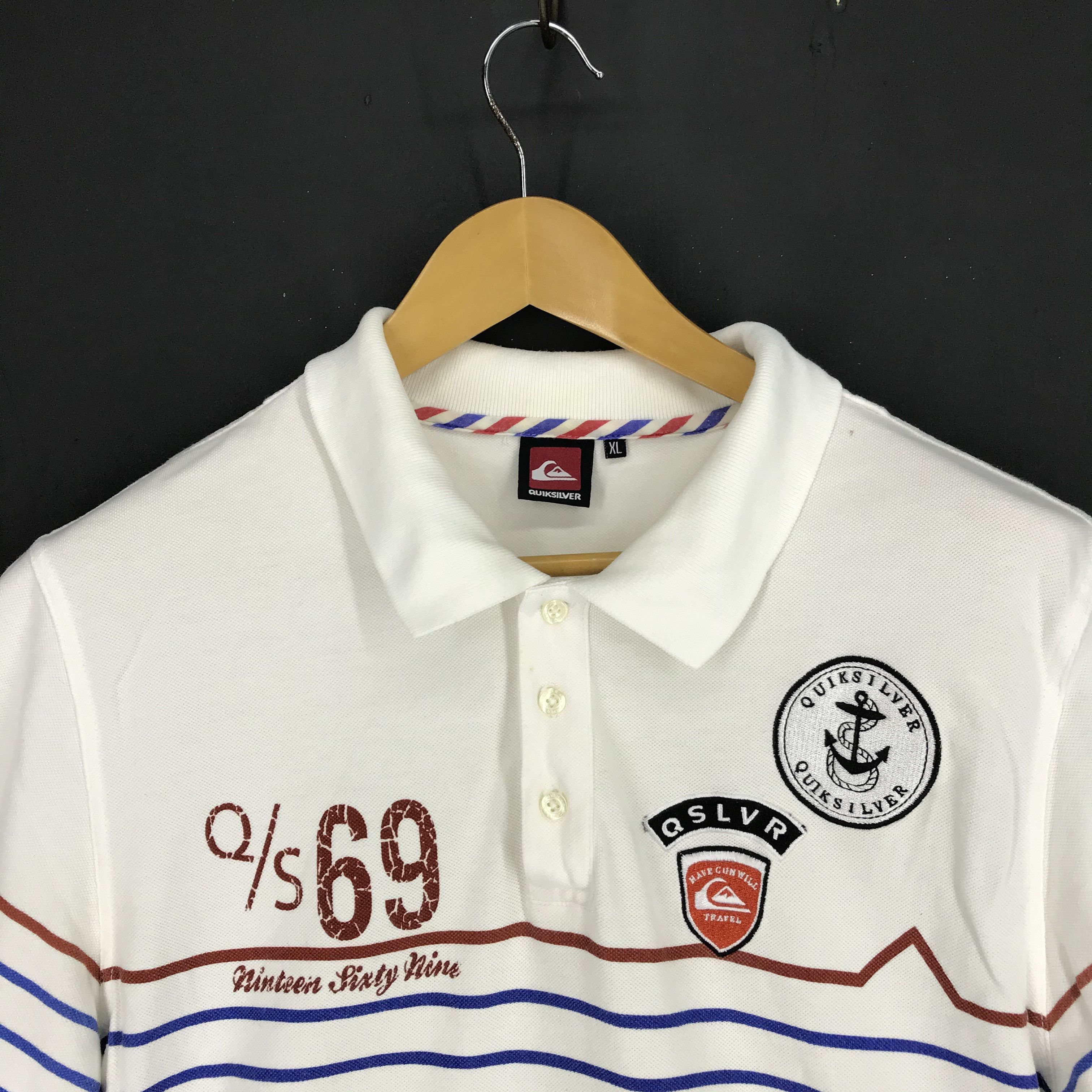 Quiksilver QUIKSILVER Stripe Polo T Shirt #2370-82 Size US M / EU 48-50 / 2 - 2 Thumbnail