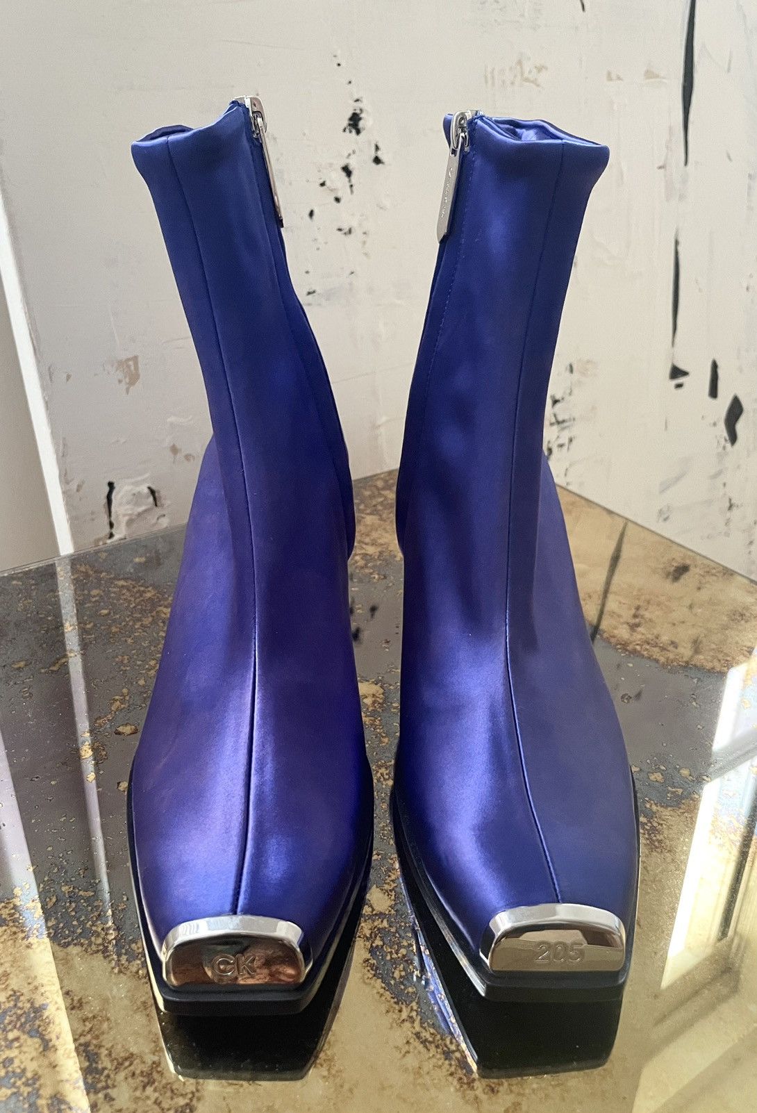 Calvin Klein 205W39NYC Calvin Klein 205W39NYC Satin Western Boot💜 Size US 6 / IT 36 - 2 Thumbnail