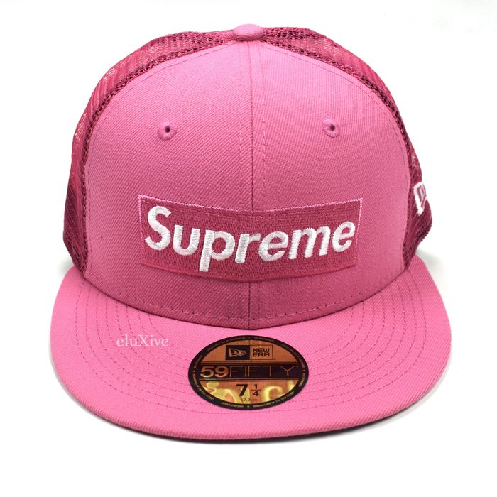 Supreme Supreme New Era Pink Box Logo Mesh Back Hat 7 1/4 DS | Grailed