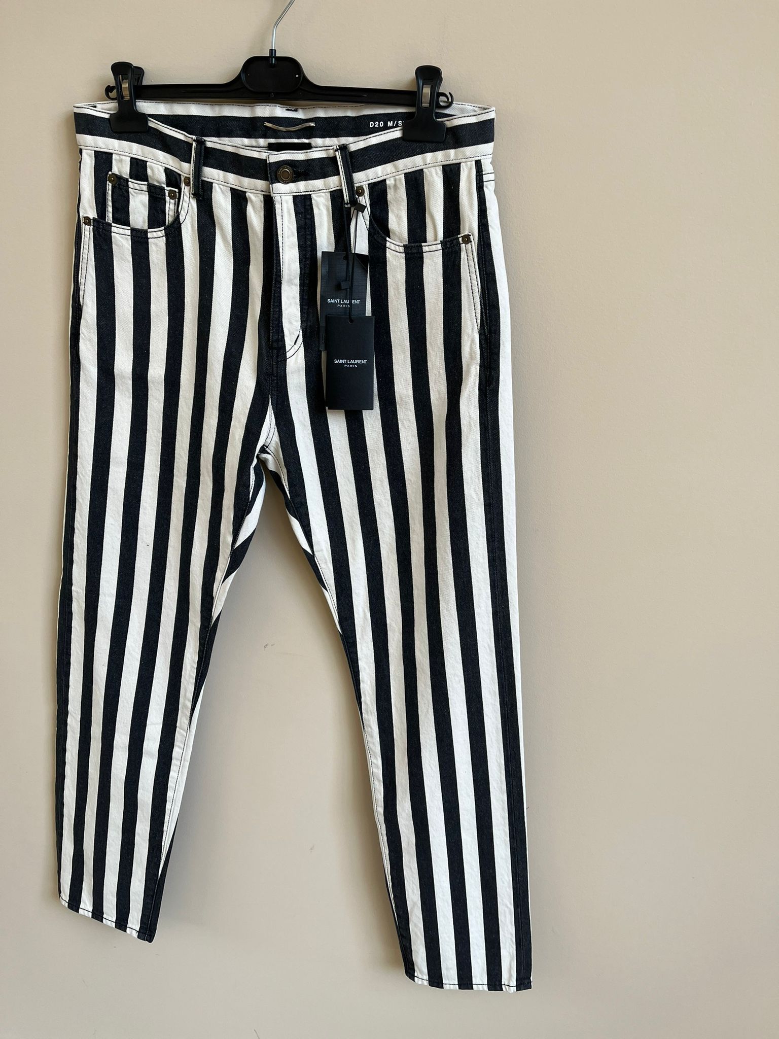 Saint Laurent Paris Jeans Pants in Black & White Color Size US 30 / EU 46 - 13 Thumbnail