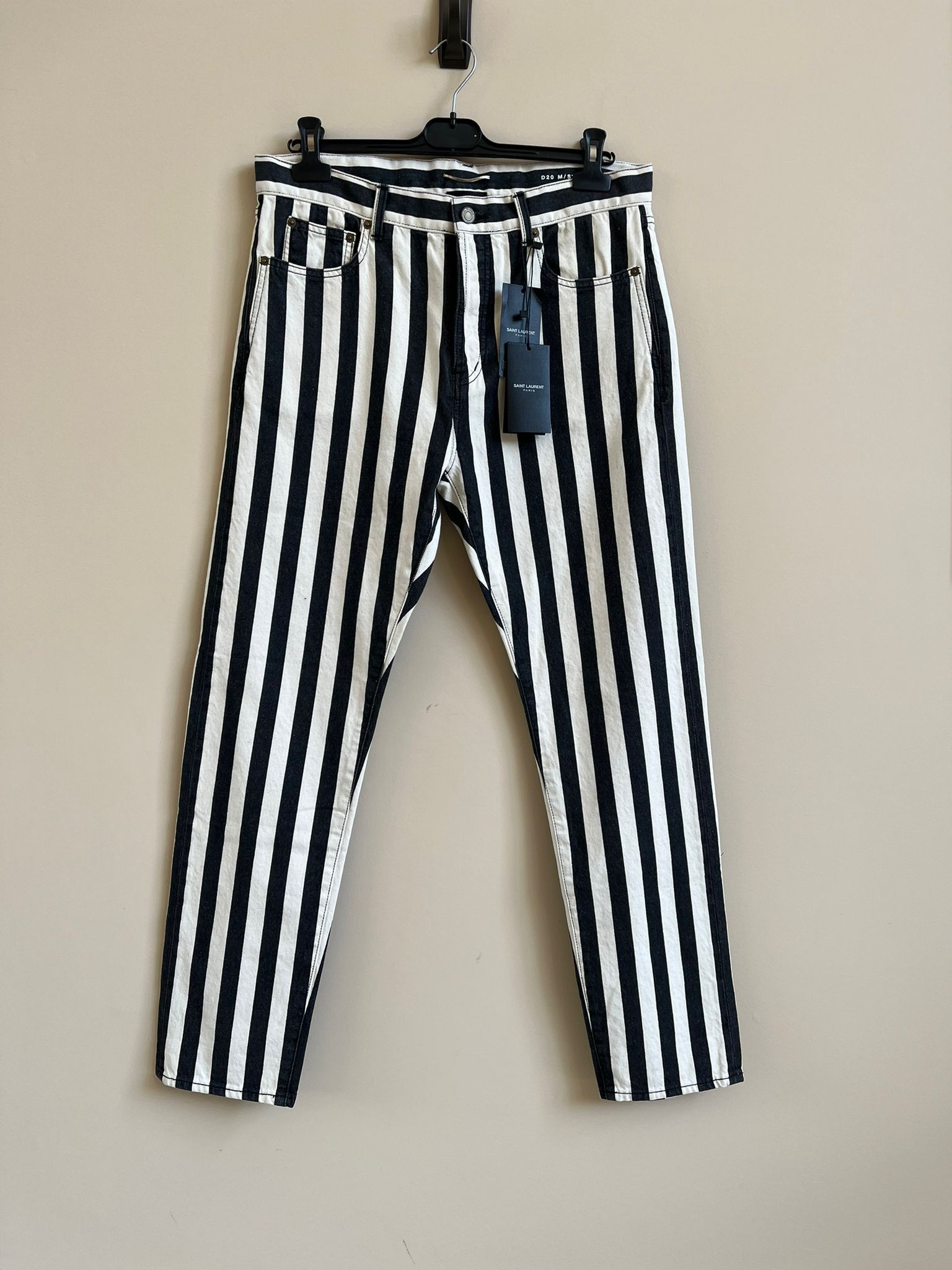 Saint Laurent Paris Jeans Pants in Black & White Color Size US 30 / EU 46 - 2 Thumbnail