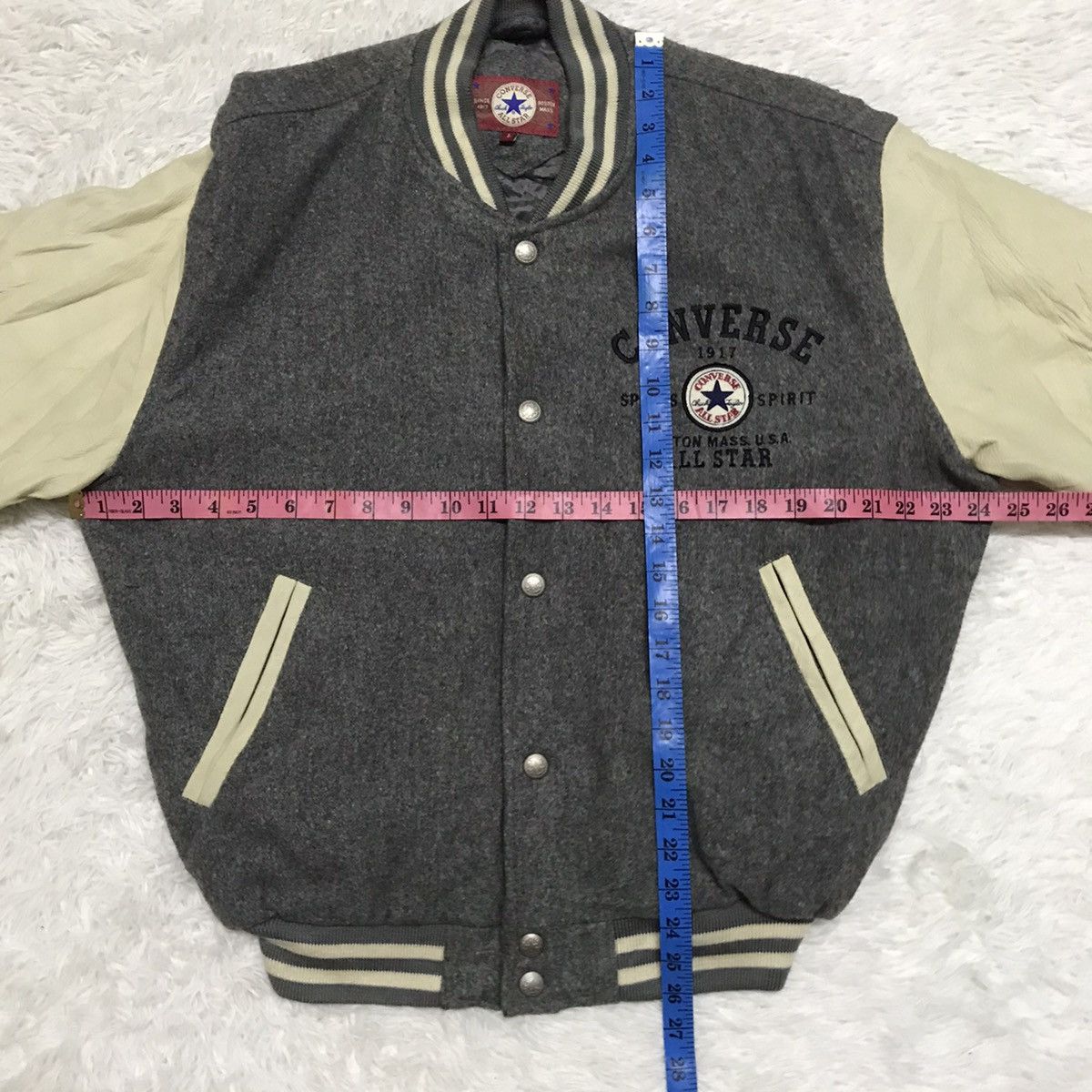 Converse Vtg Converse Embroidery Wool Leater Sleeve Varsity Jacket Size US L / EU 52-54 / 3 - 14 Thumbnail