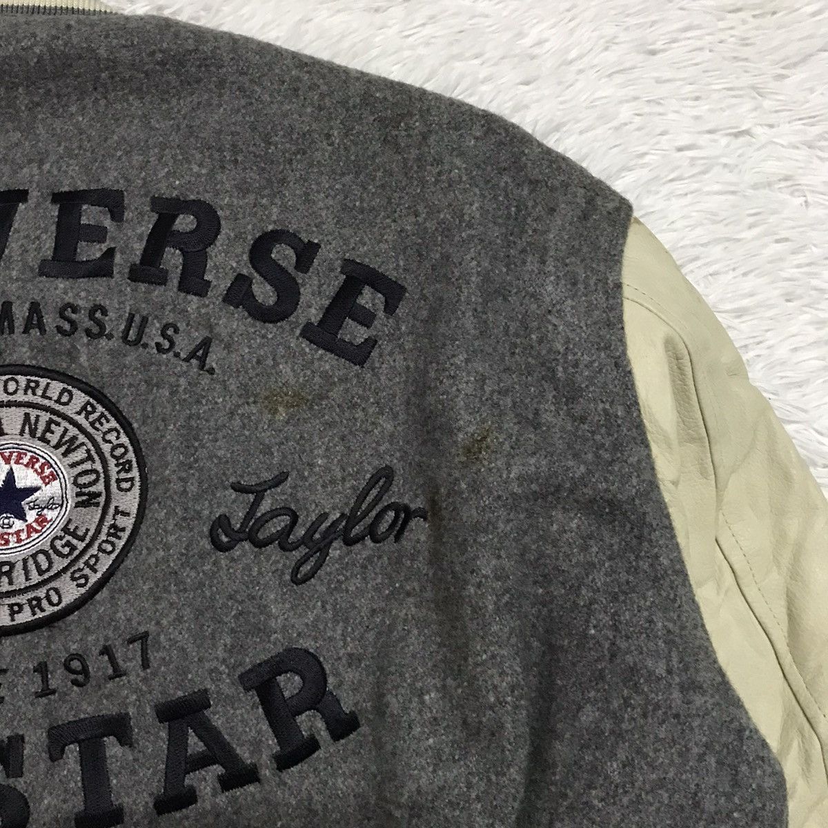 Converse Vtg Converse Embroidery Wool Leater Sleeve Varsity Jacket Size US L / EU 52-54 / 3 - 8 Thumbnail