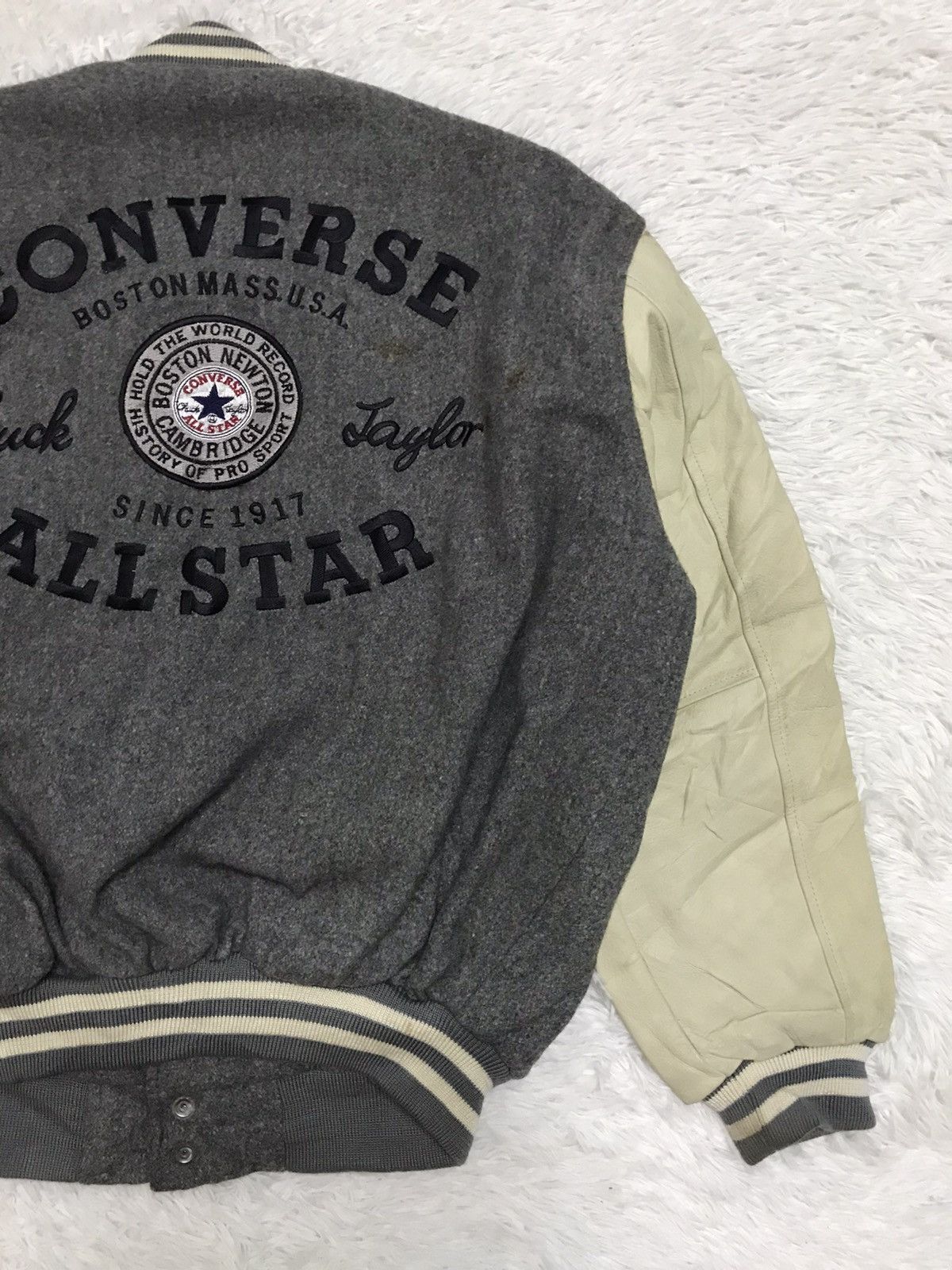 Converse Vtg Converse Embroidery Wool Leater Sleeve Varsity Jacket Size US L / EU 52-54 / 3 - 7 Thumbnail