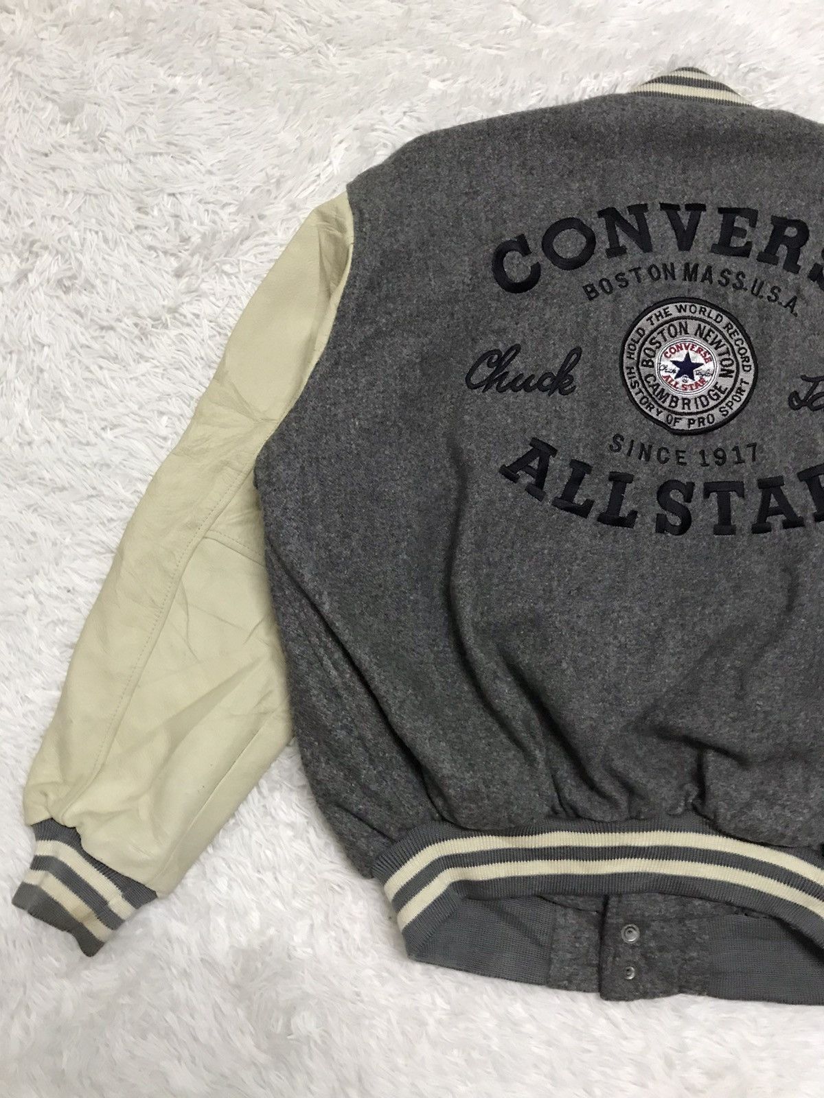 Converse Vtg Converse Embroidery Wool Leater Sleeve Varsity Jacket Size US L / EU 52-54 / 3 - 6 Thumbnail
