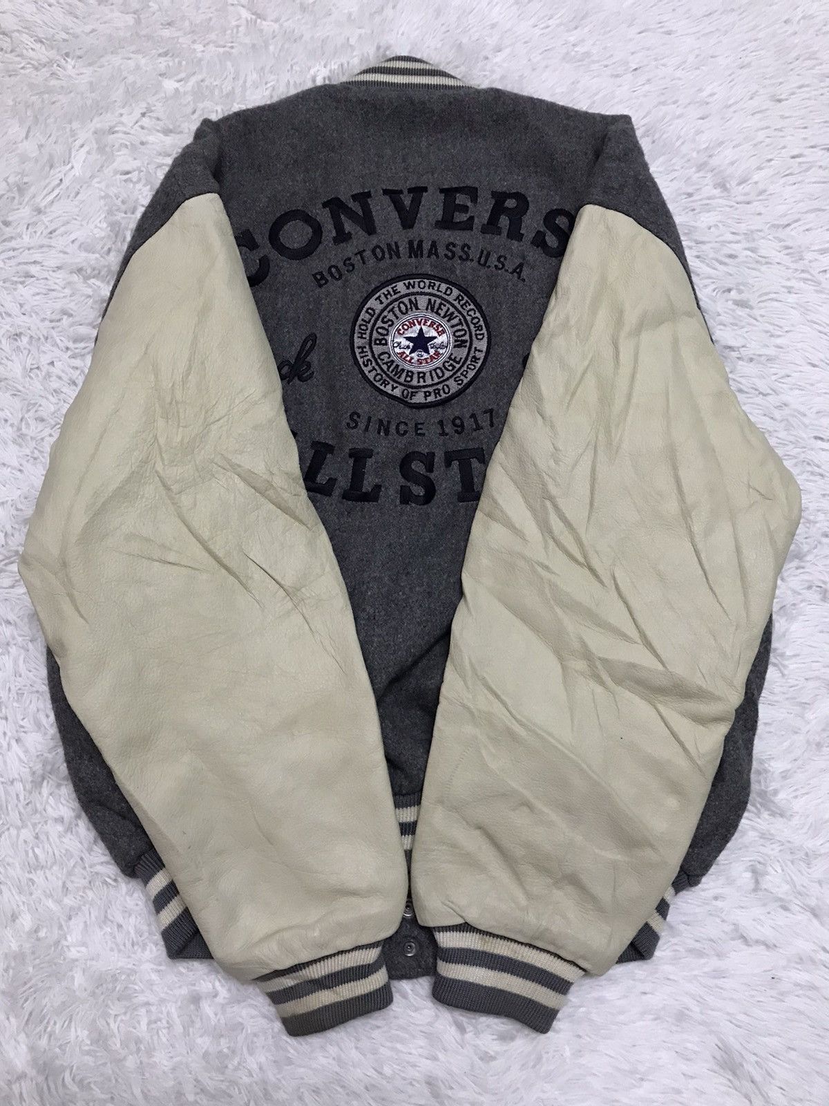 Converse Vtg Converse Embroidery Wool Leater Sleeve Varsity Jacket Size US L / EU 52-54 / 3 - 9 Thumbnail