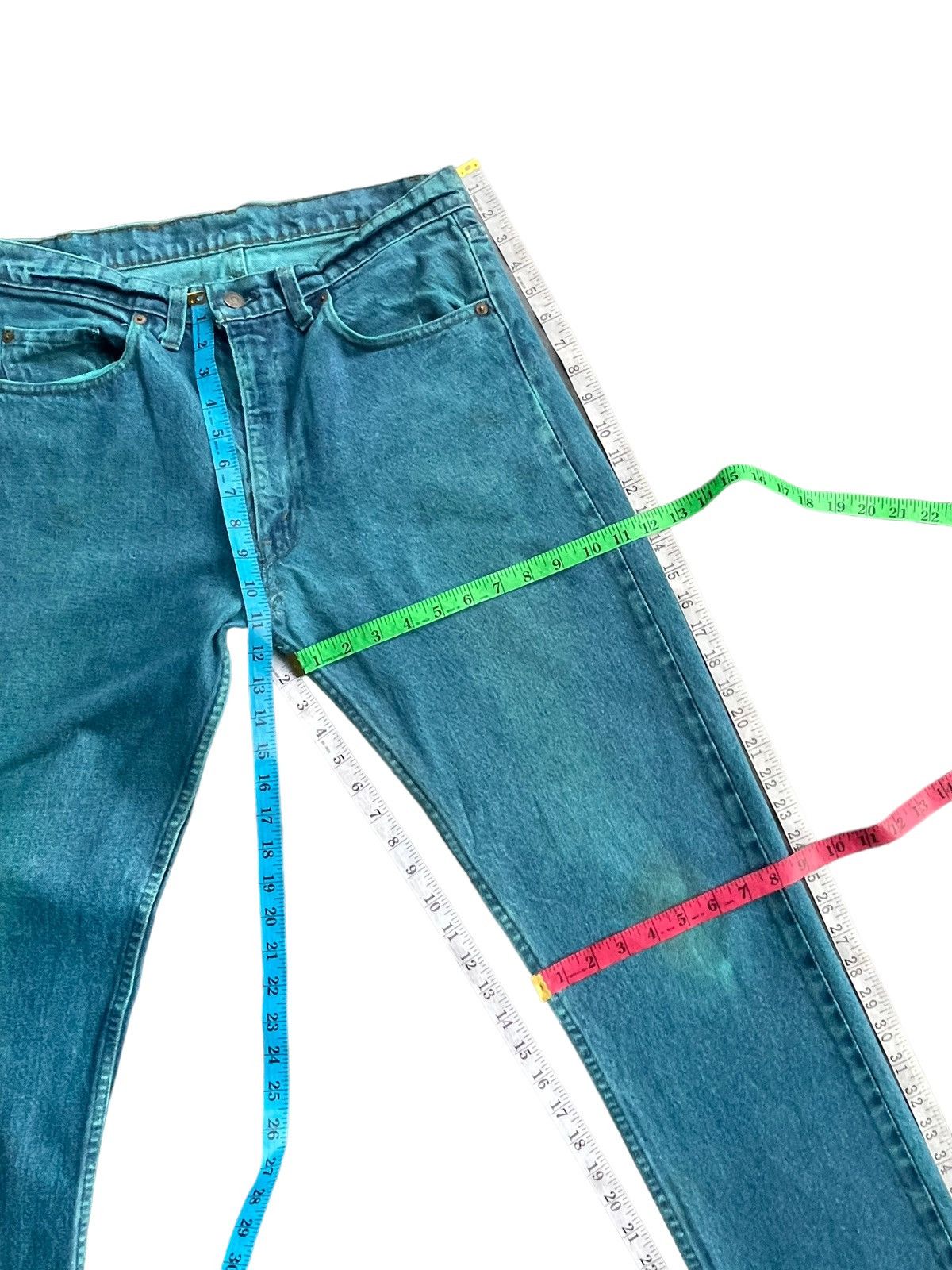 Levi's × Vintage Vintage 80’s Levis 505 Dye Green Denim Size US 33 - 23 Thumbnail