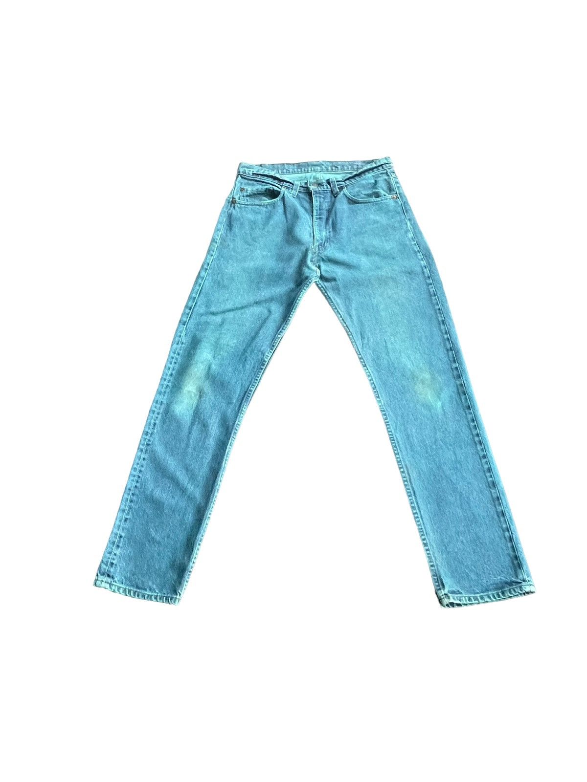 Levi's × Vintage Vintage 80’s Levis 505 Dye Green Denim Size US 33 - 1 Thumbnail