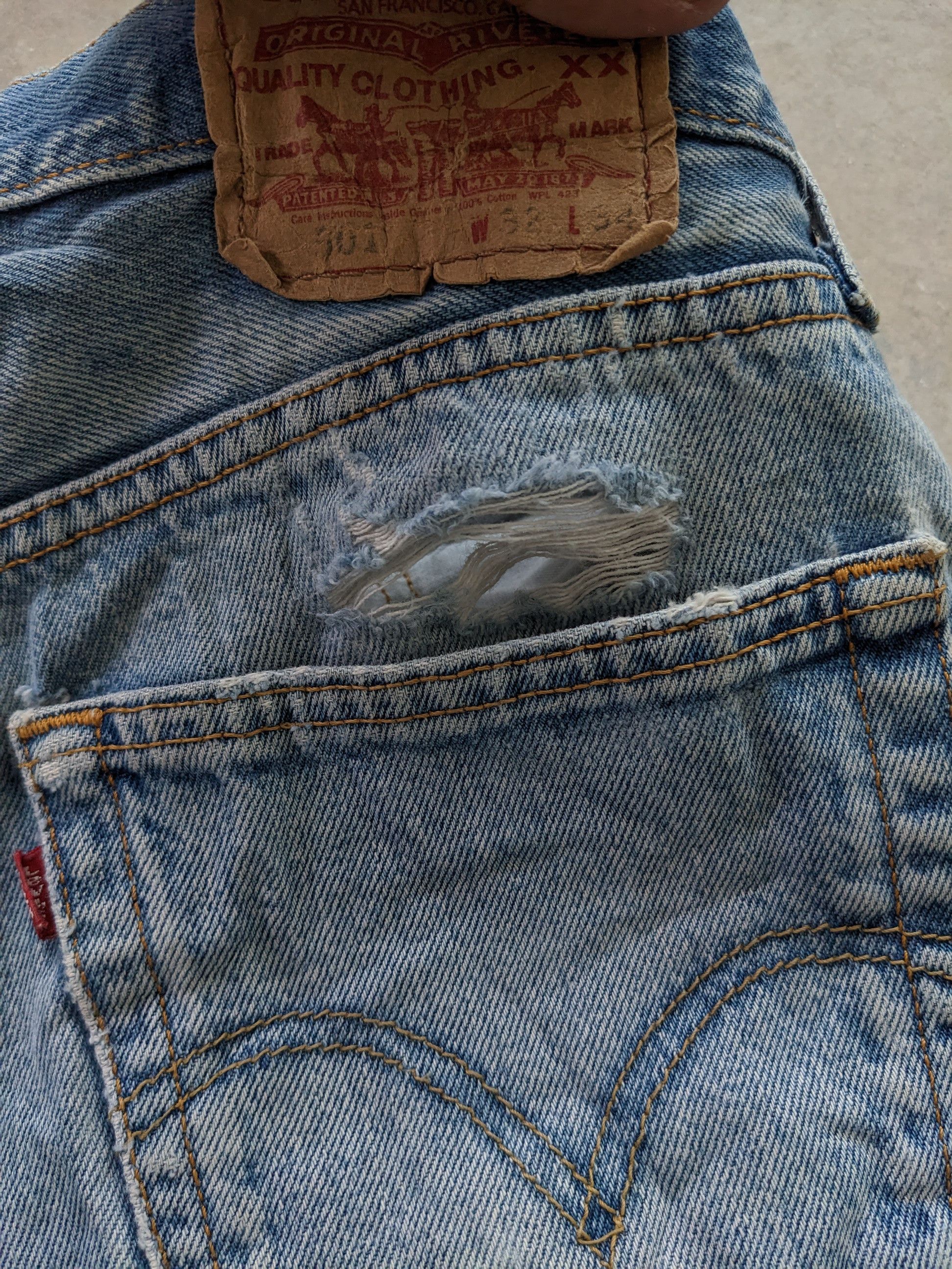 Levi's × Vintage OPEN ORDER 🔥 Vintage Levis 501 Sashiko Boro Custom Made Size US 30 / EU 46 - 11 Thumbnail