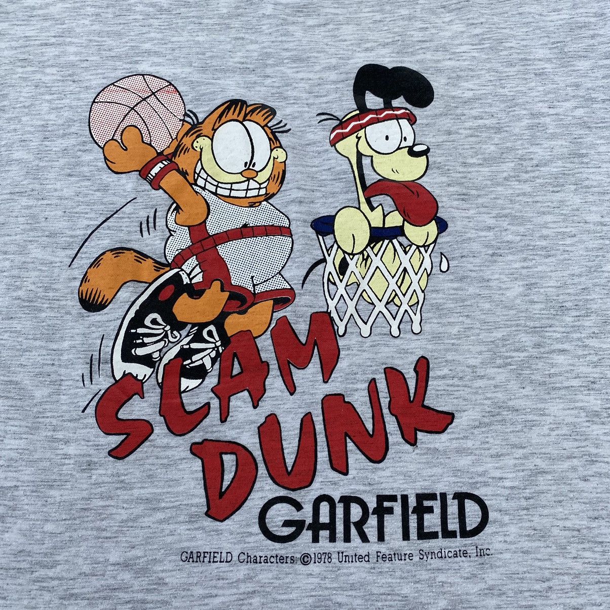 Vintage Vintage 70s Garfield Slam Dunk Distressed Tees Size US L / EU 52-54 / 3 - 5 Thumbnail