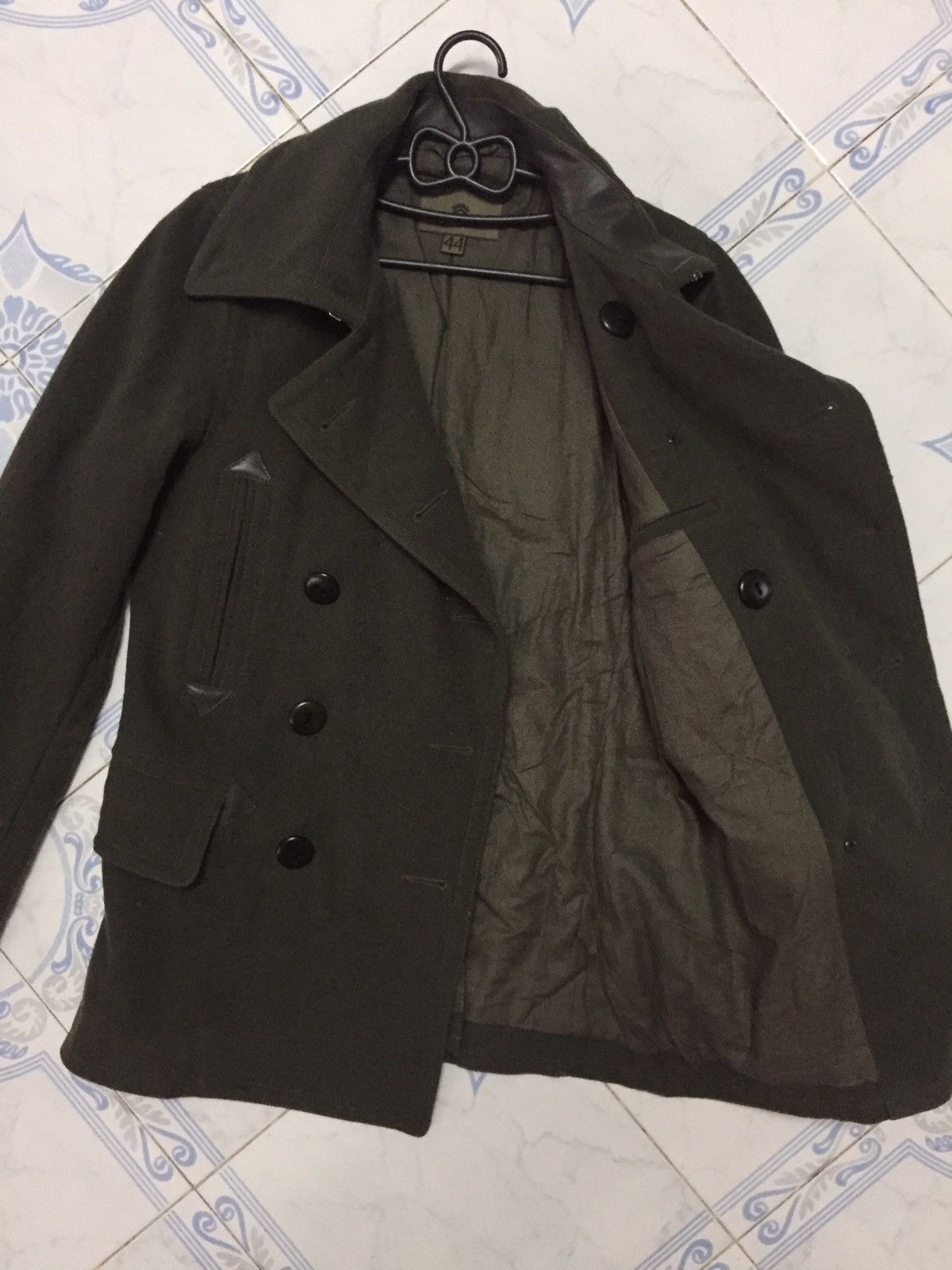 Nigel Cabourn Vtg 90s Nigel Cabourn Wool & Nylon Military Style Pea Coat Size US S / EU 44-46 / 1 - 10 Thumbnail