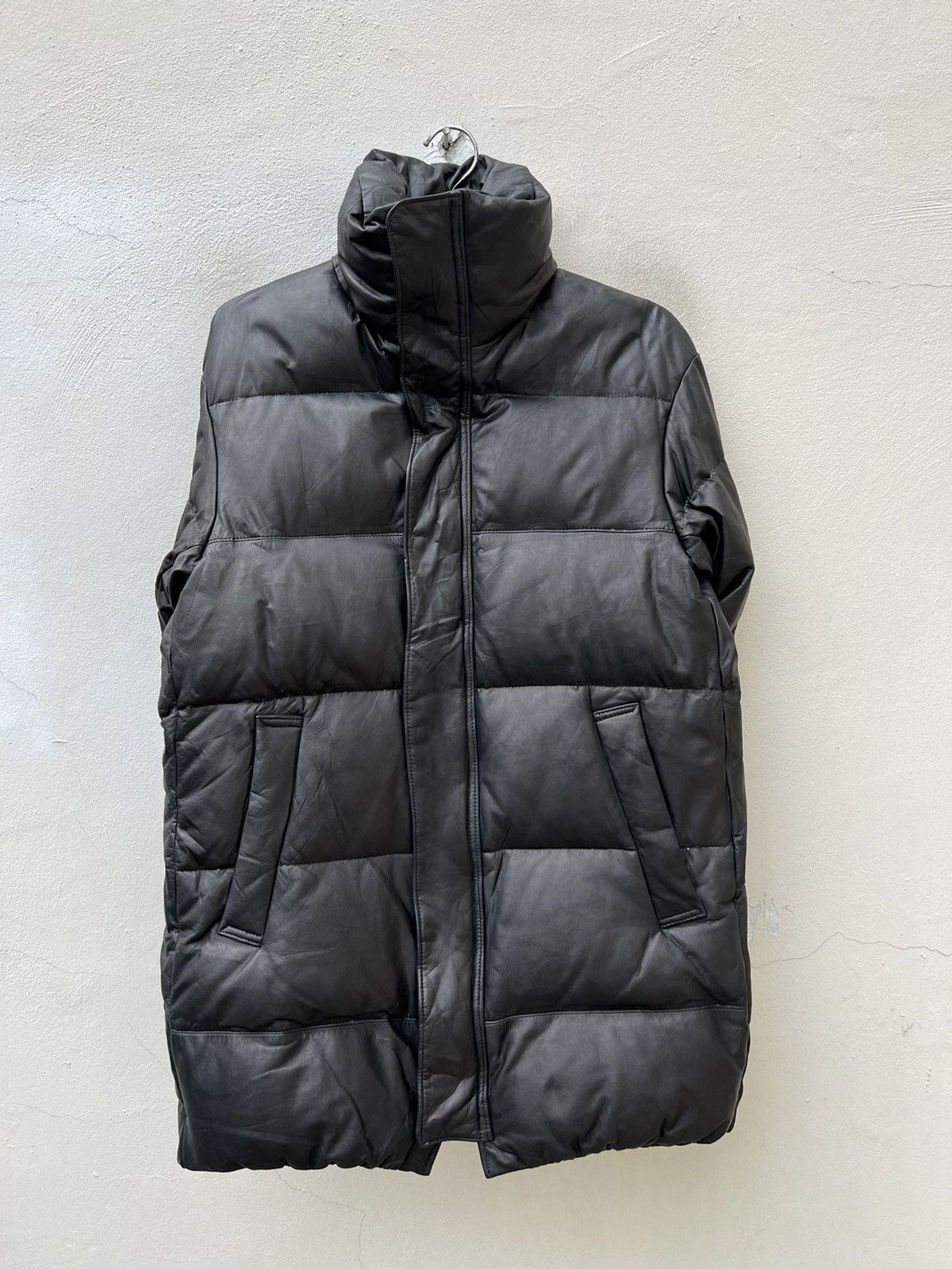 Naissance NAISSANCE Japan Black Leather Down Puffer Parka Jacket Size US M / EU 48-50 / 2 - 9 Thumbnail