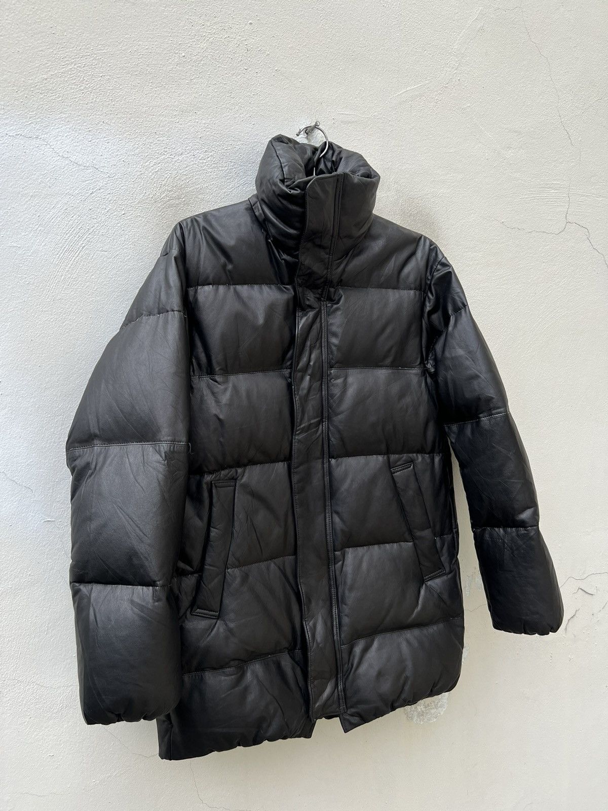 Naissance NAISSANCE Japan Black Leather Down Puffer Parka Jacket Size US M / EU 48-50 / 2 - 7 Thumbnail