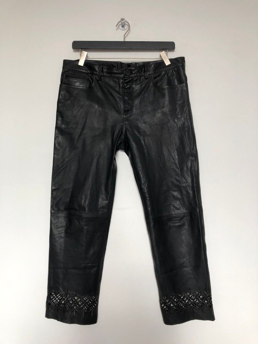 Haider Ackermann RTP$3000 Leather Laser Cut Pants Size US 34 / EU 50 - 4 Thumbnail