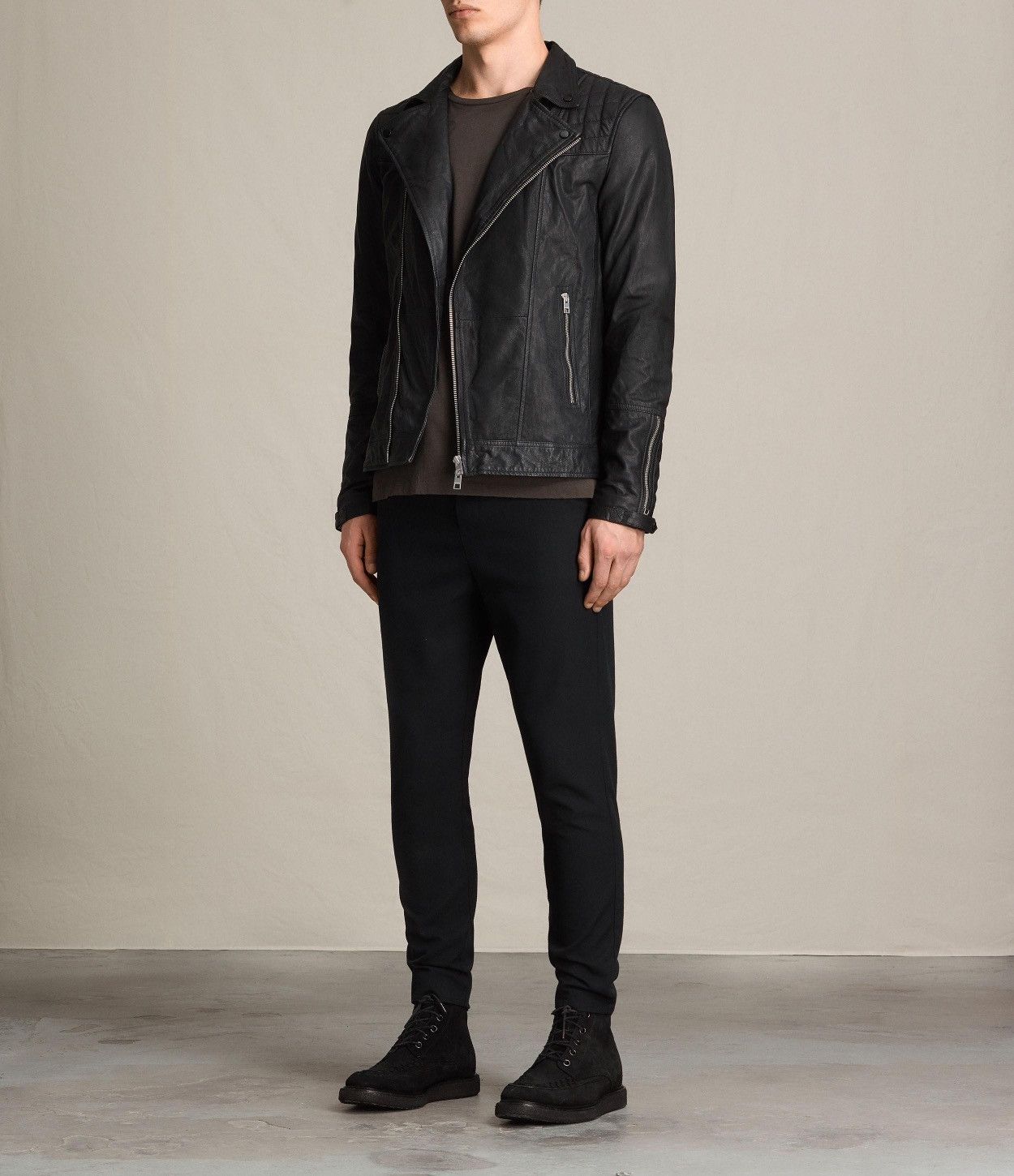 Allsaints Allsaints Kushiro Leather Biker Jacket Double Collar Size US XS / EU 42 / 0 - 8 Thumbnail