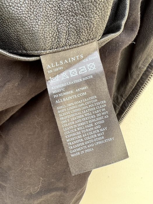 Allsaints All Saints Kushiro Leather Biker Jacket Double Collar