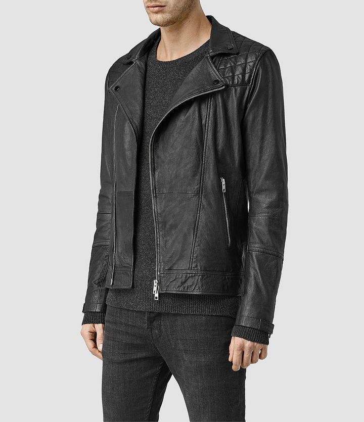 Allsaints All Saints Kushiro Leather Biker Jacket Double Collar | Grailed