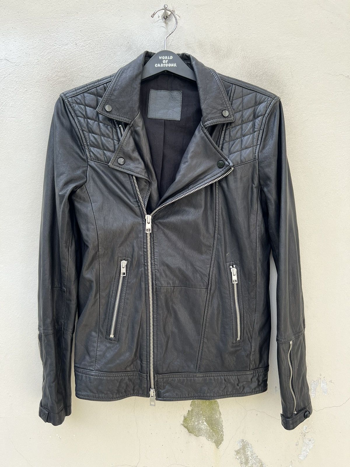 Allsaints Allsaints Kushiro Leather Biker Jacket Double Collar Size US XS / EU 42 / 0 - 9 Thumbnail