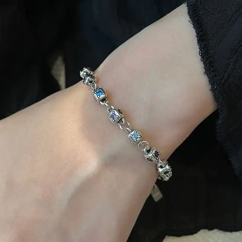 Jewelry Creative Multicolor Zircons Chain Bracelet Size ONE SIZE - 2 Thumbnail