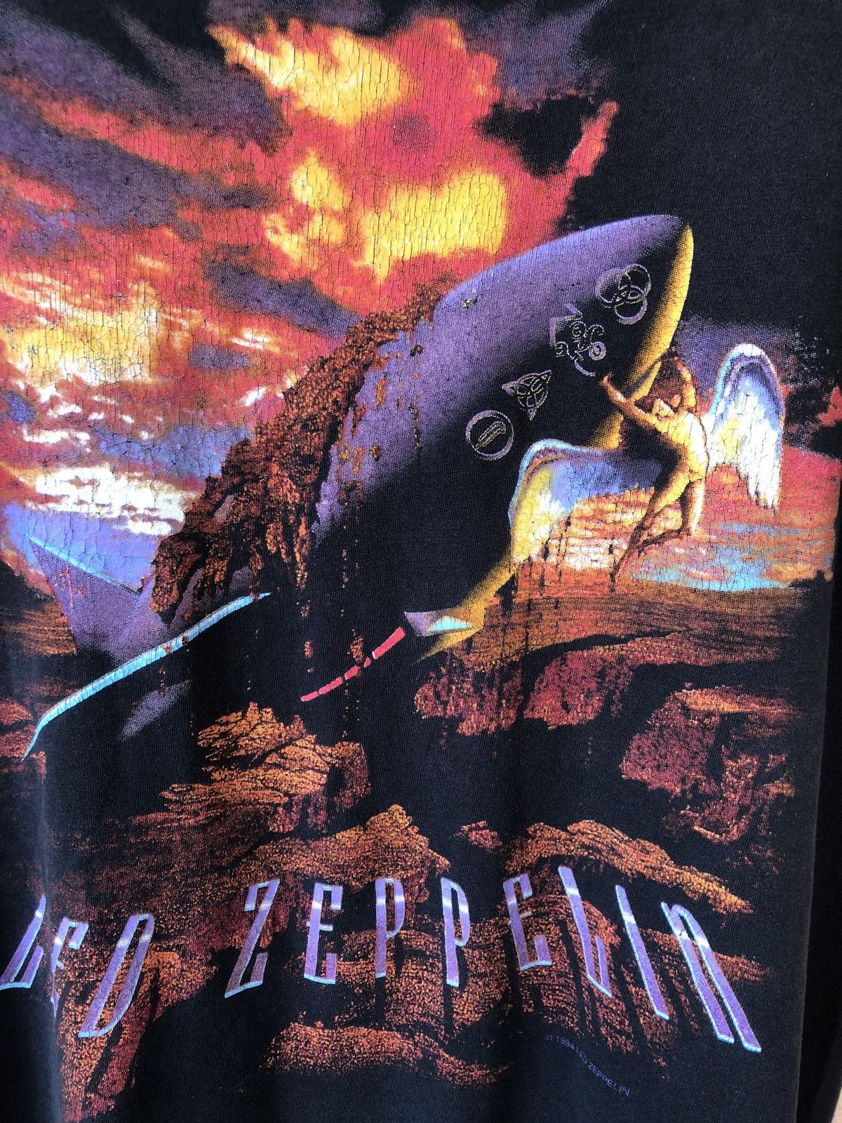 Band Tees × Led Zeppelin × Vintage Vintage 90s LED ZEPPELIN Band Promo Tee Size US L / EU 52-54 / 3 - 4 Thumbnail