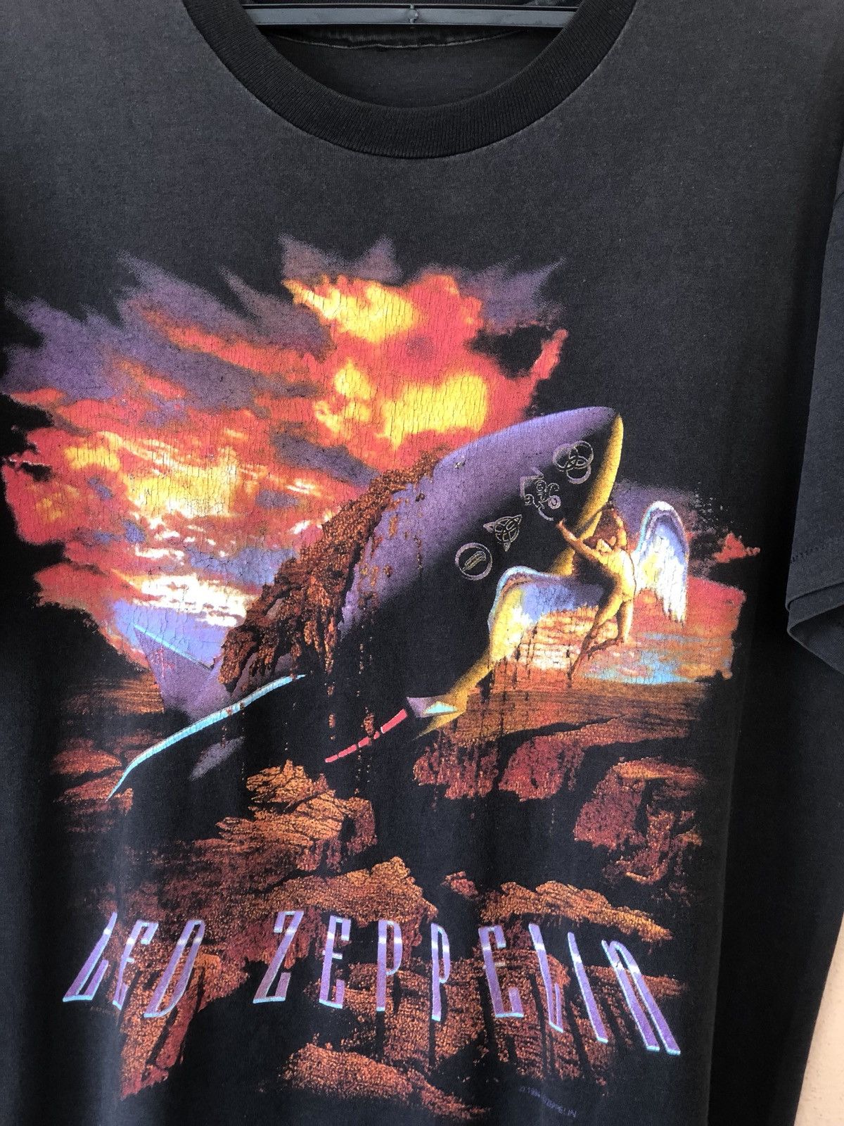 Band Tees × Led Zeppelin × Vintage Vintage 90s LED ZEPPELIN Band Promo Tee Size US L / EU 52-54 / 3 - 2 Thumbnail
