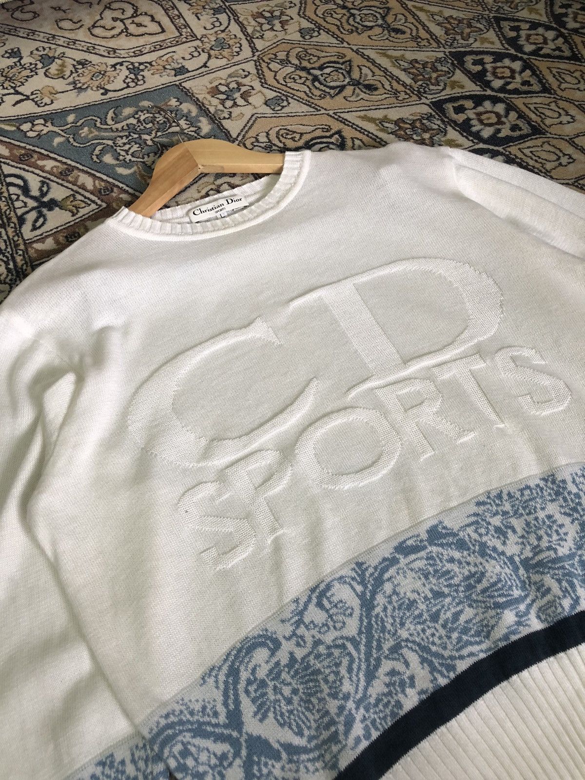 Christian Dior Monsieur Vintage Christian Dior CD Sport Big Logo Knit Pullover Size L / US 10 / IT 46 - 5 Thumbnail