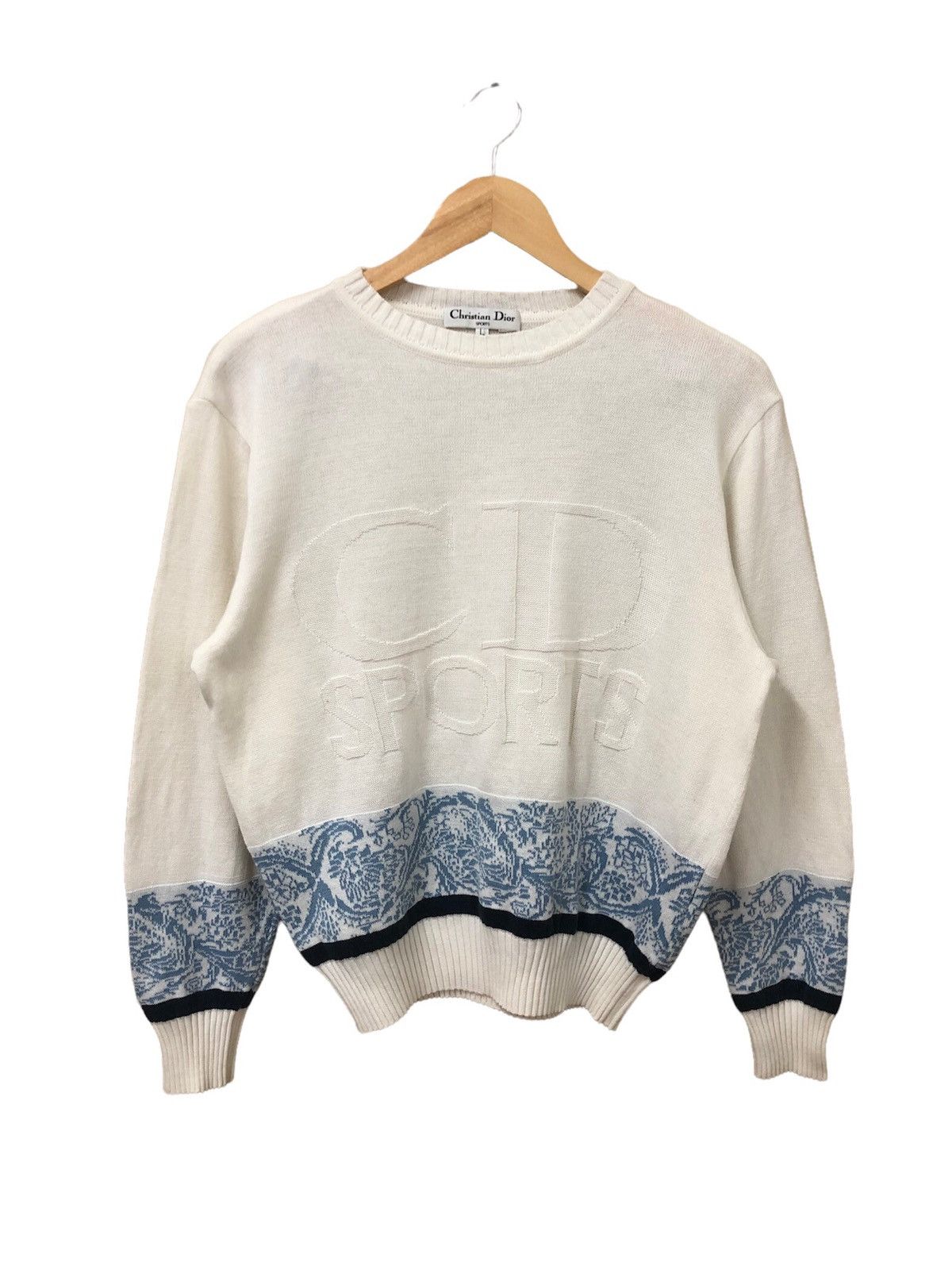Christian Dior Monsieur Vintage Christian Dior CD Sport Big Logo Knit Pullover Size L / US 10 / IT 46 - 2 Thumbnail